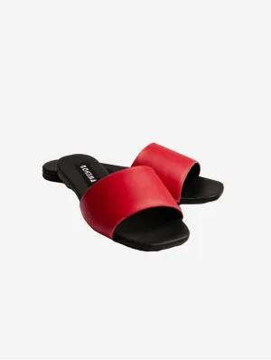 Sandales véganes en simili cuir de maïs pour femmes Mellow | Rouge