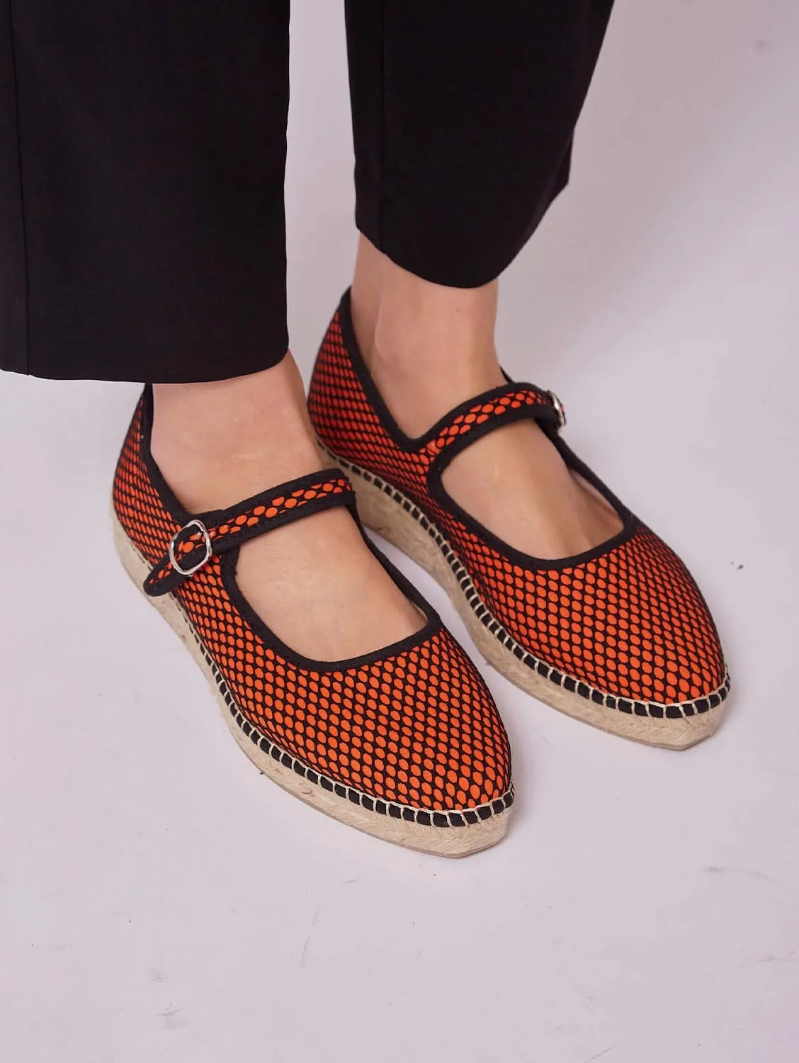 Ballerines végan en toile de jute | Orange