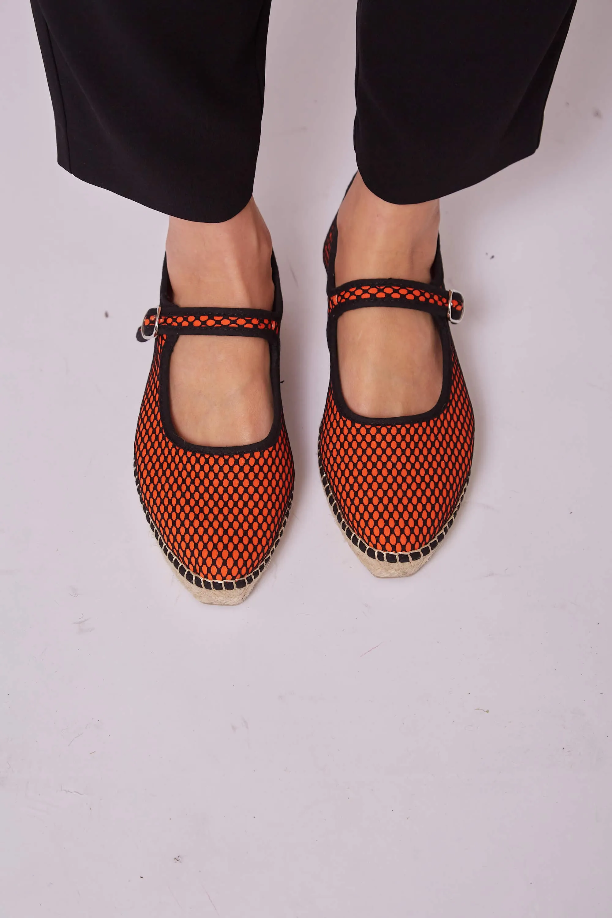 Ballerines végan en toile de jute | Orange