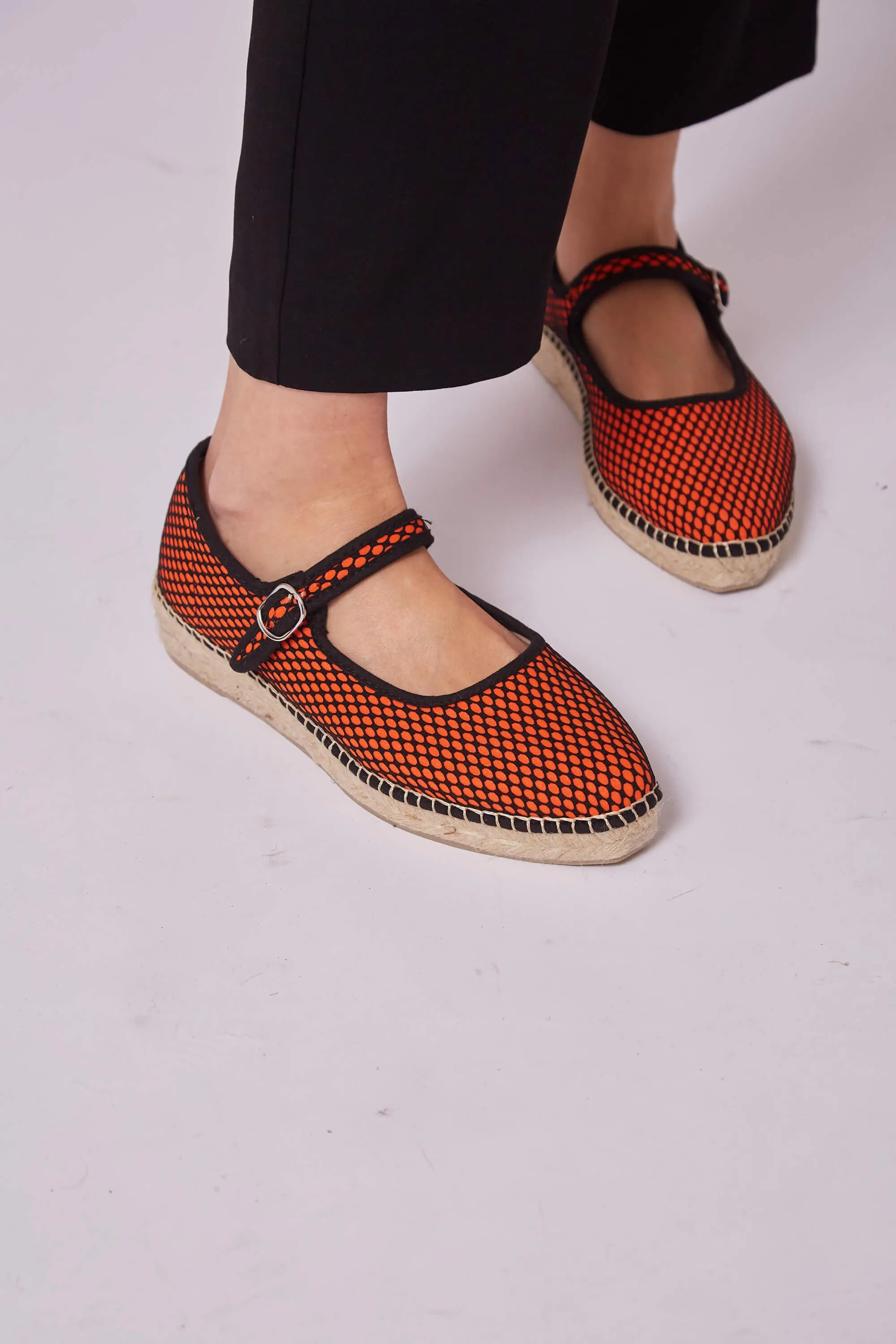 Ballerines végan en toile de jute | Orange