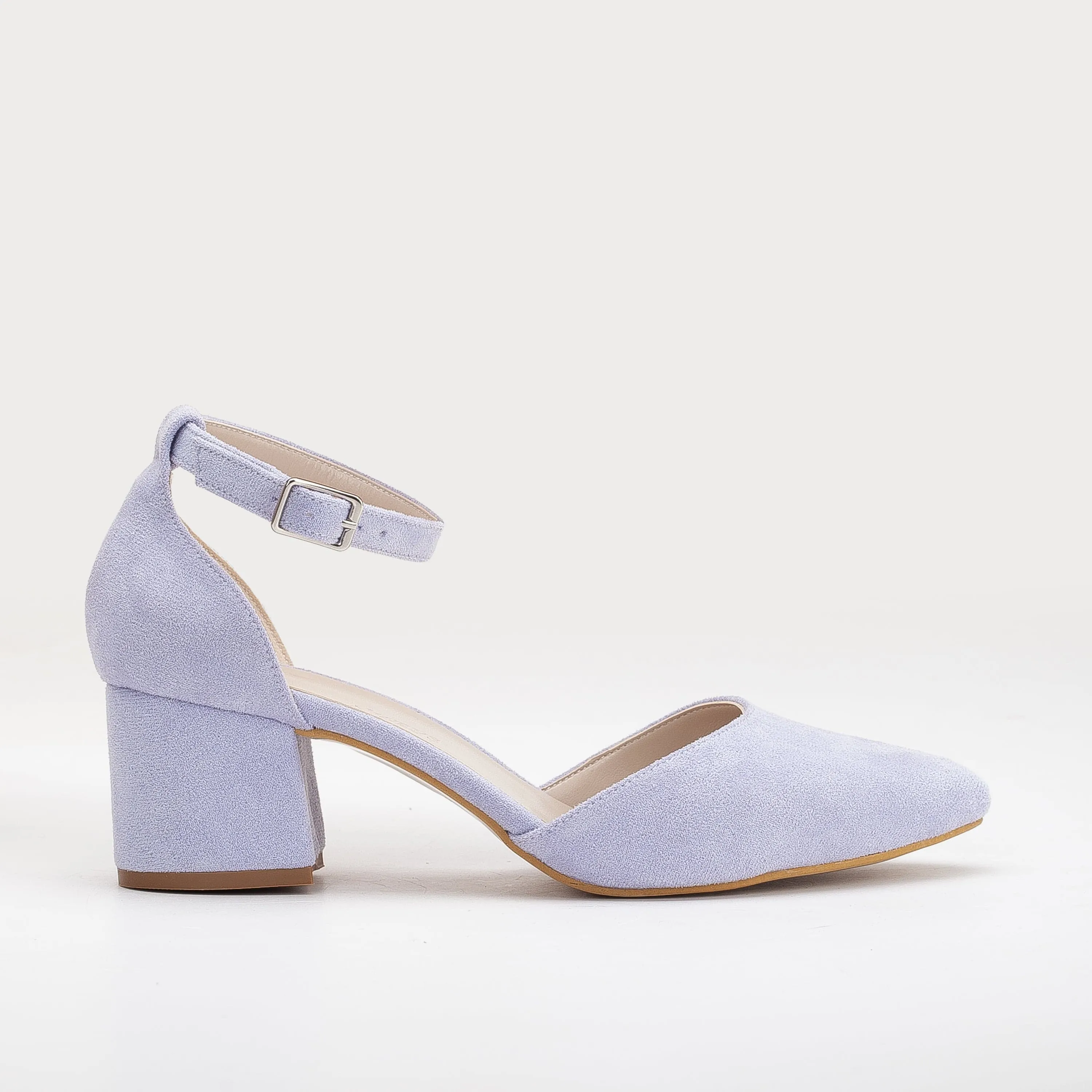 Miranda Escarpins bas en daim vegan perle | Lilas