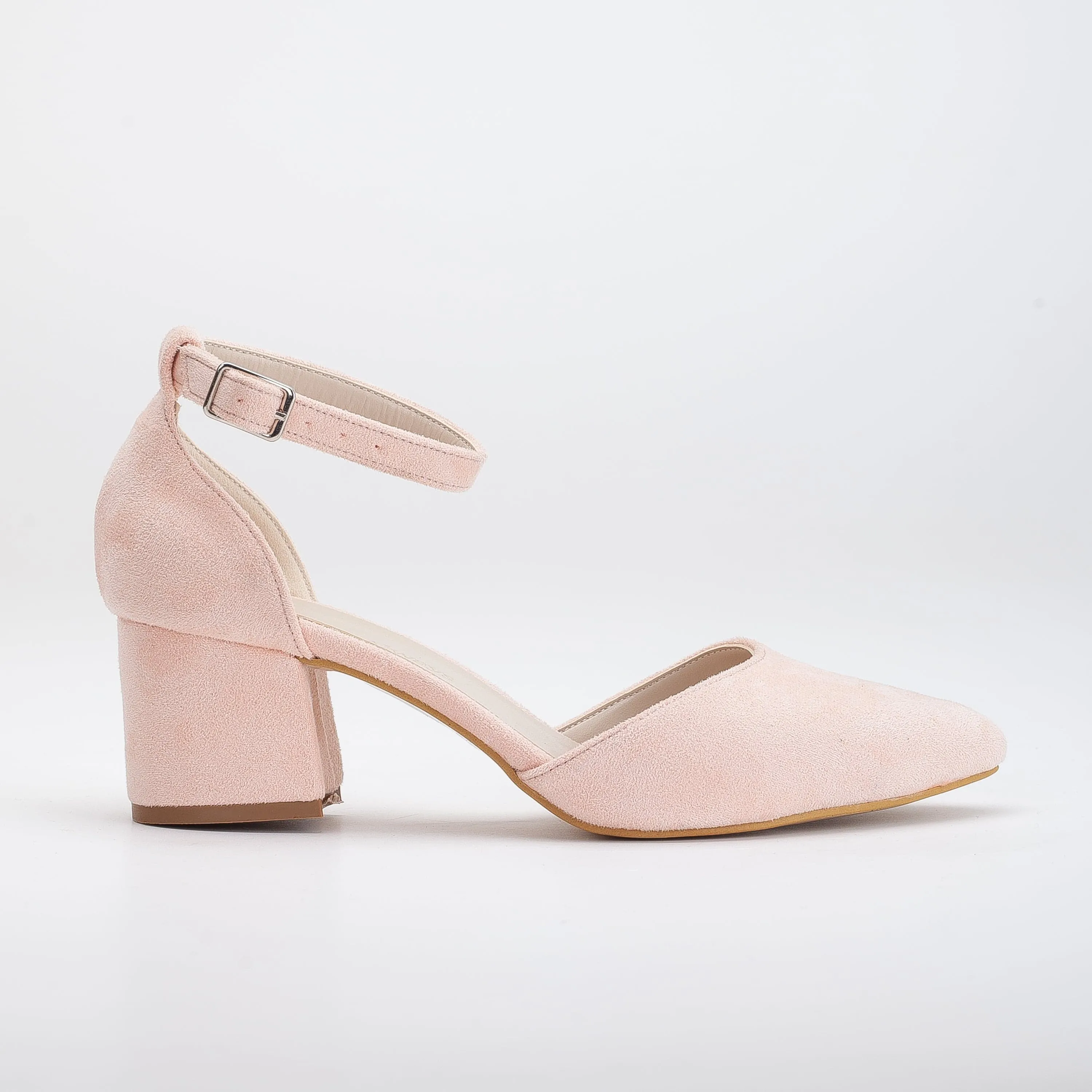 Miranda Vegan Velvet Pearl Talons Bas | Rose Corail