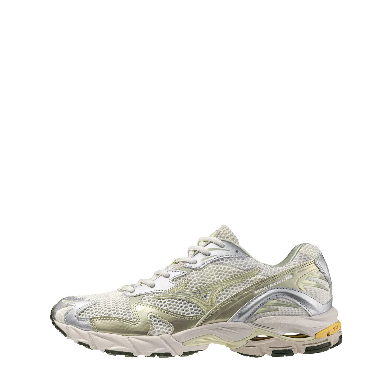 Mizuno Wave Rider 10 pour Femmes - Blanc Neige / Jade Blanc / Sauge Désert