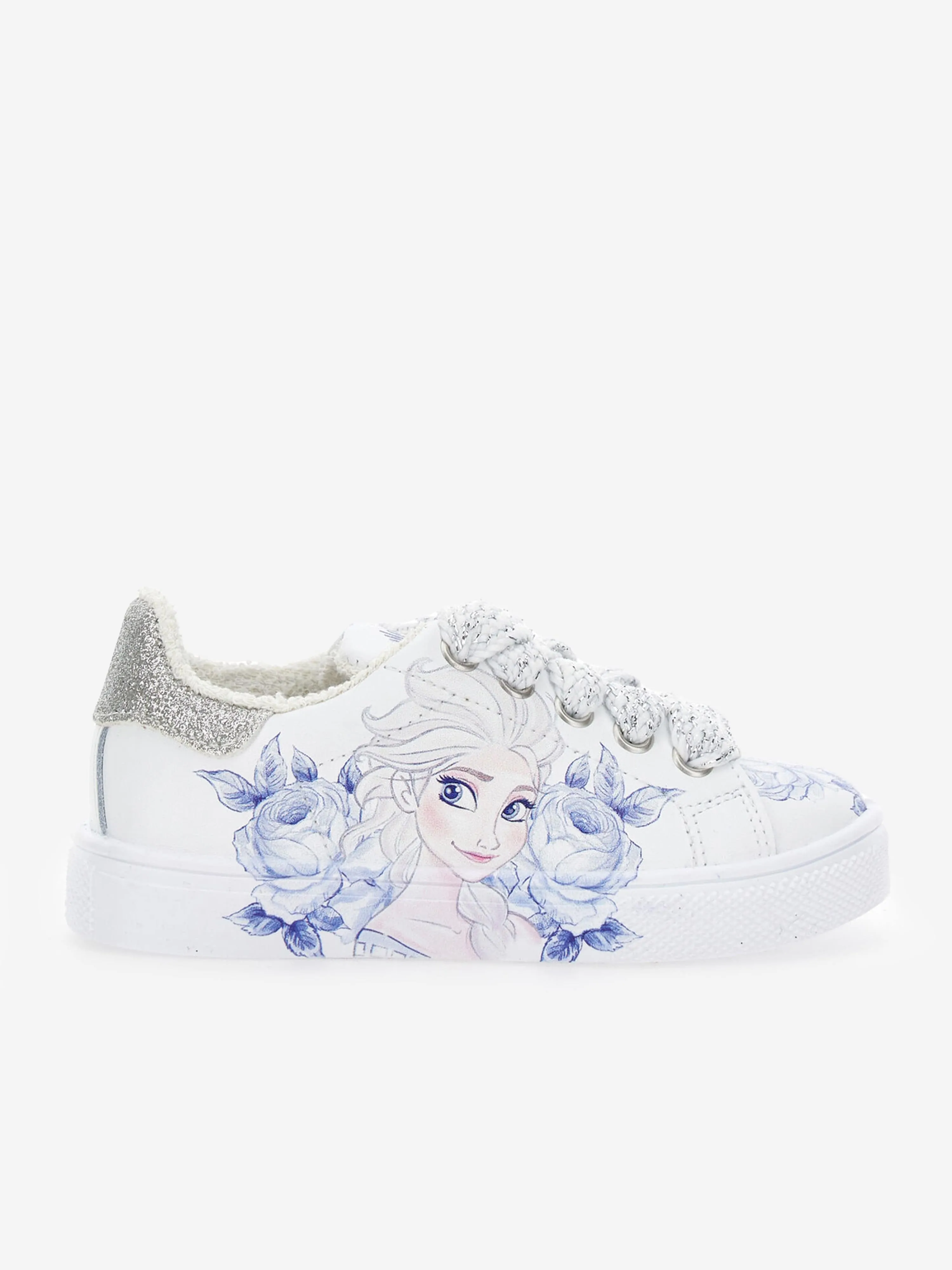 Monnalisa Chaussures de Sport en Cuir pour Filles Frozen en Blanc