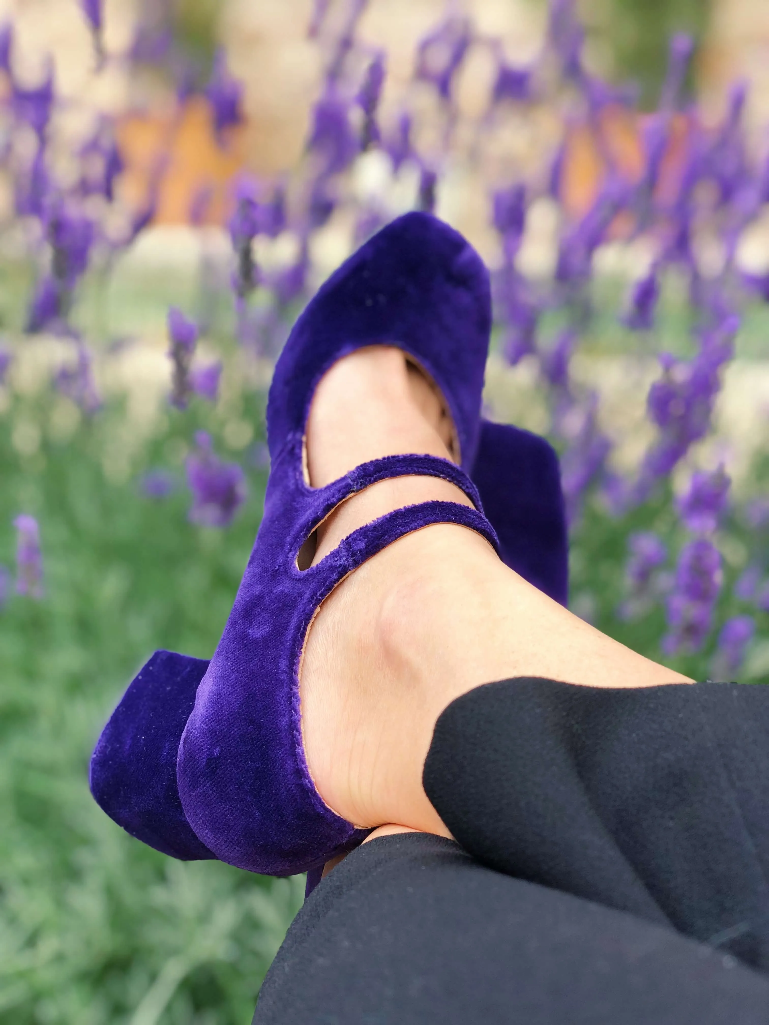 Escarpins à talons en suédine vegan Montmartre | Violet