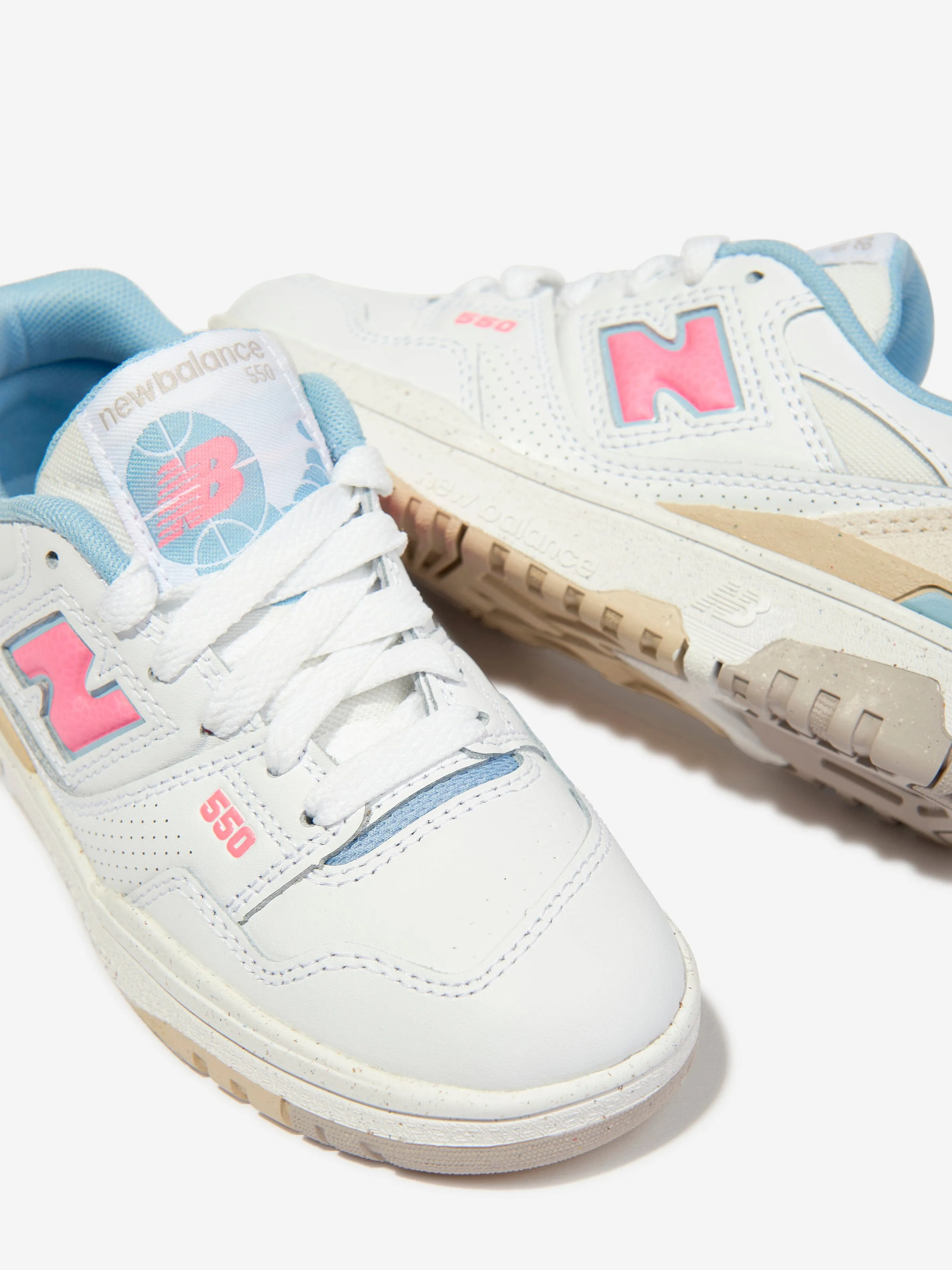 New Balance Baskets B550 pour Filles en Blanc
