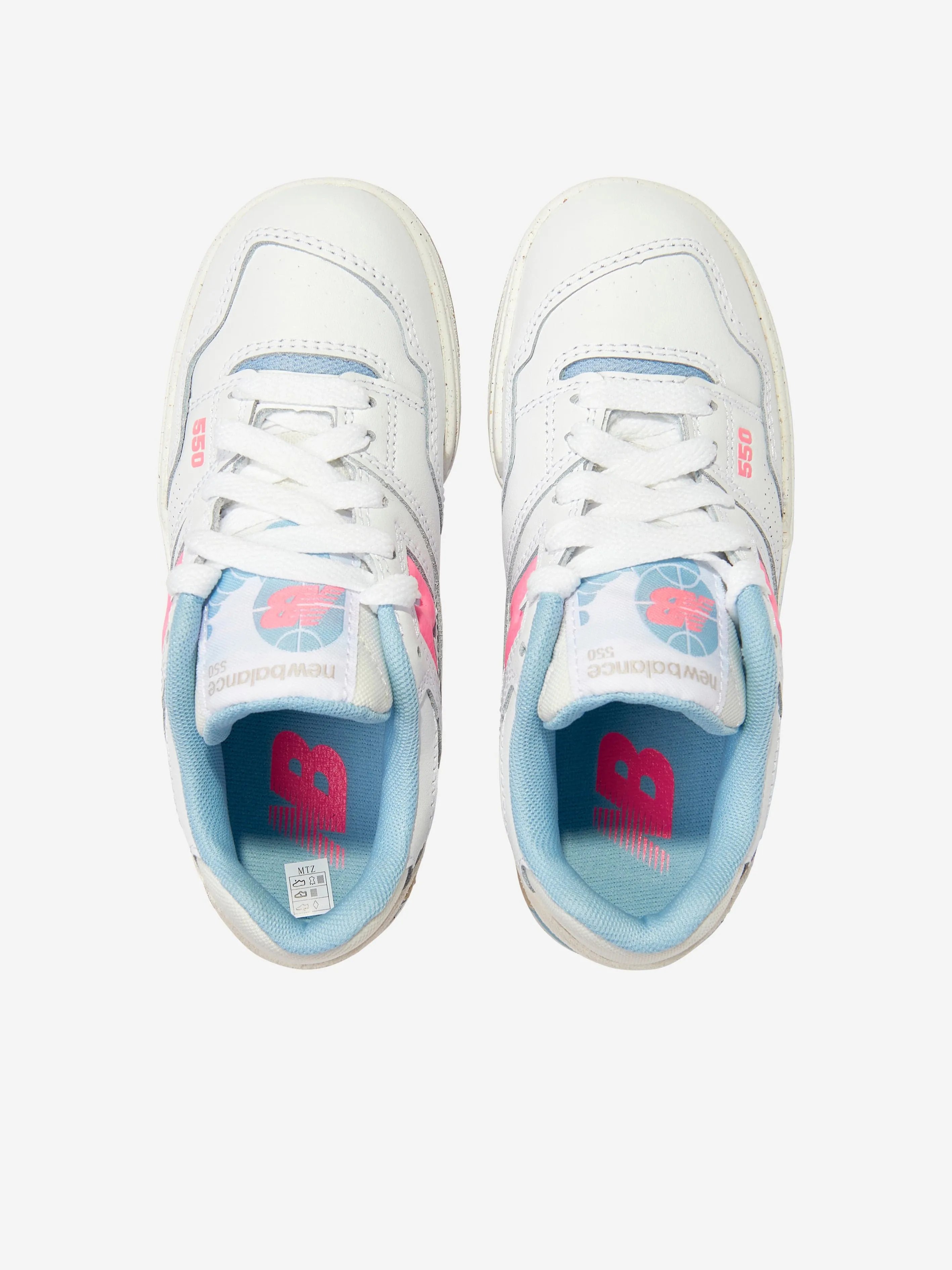 New Balance Baskets B550 pour Filles en Blanc