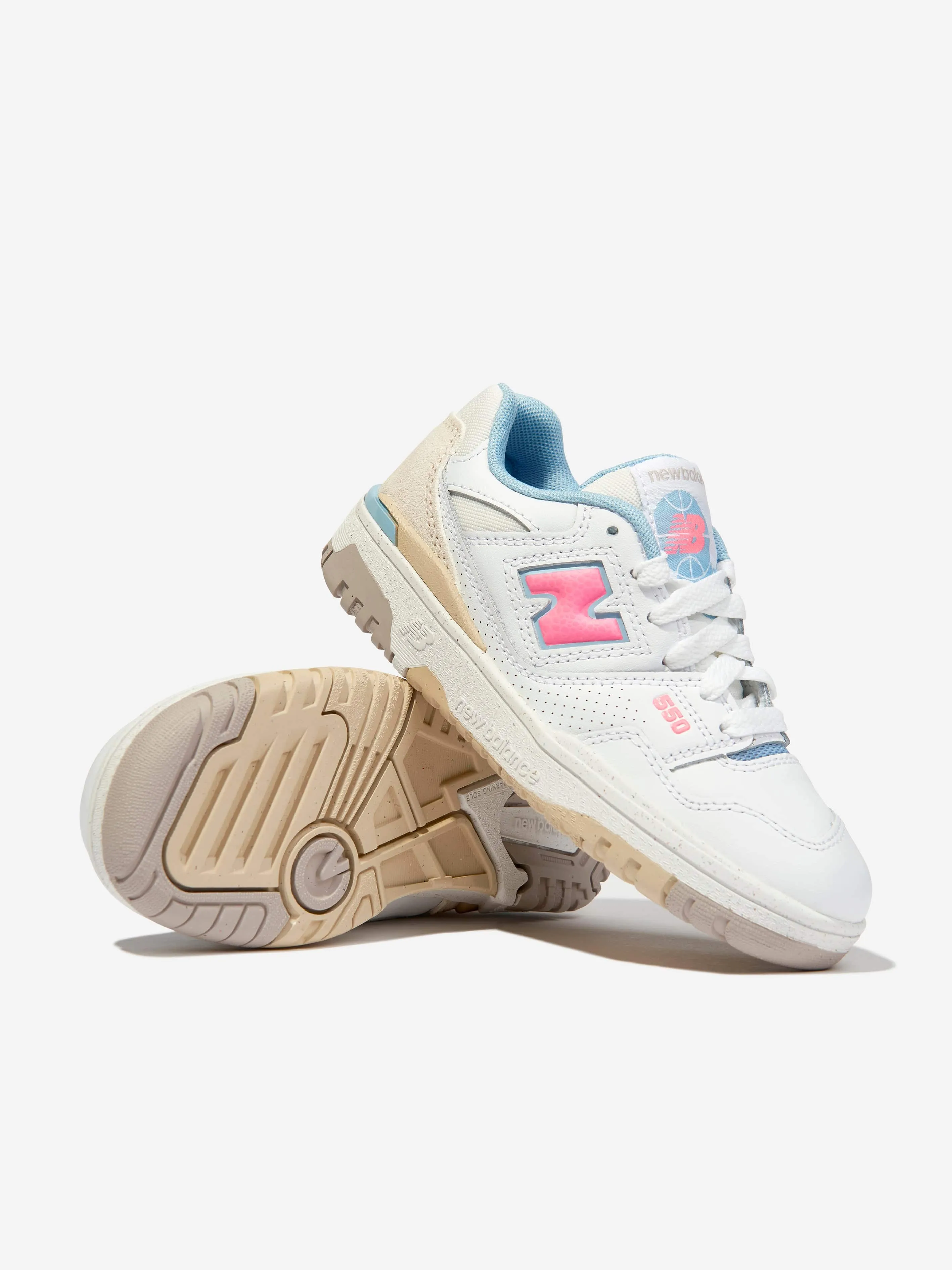 New Balance Baskets B550 pour Filles en Blanc
