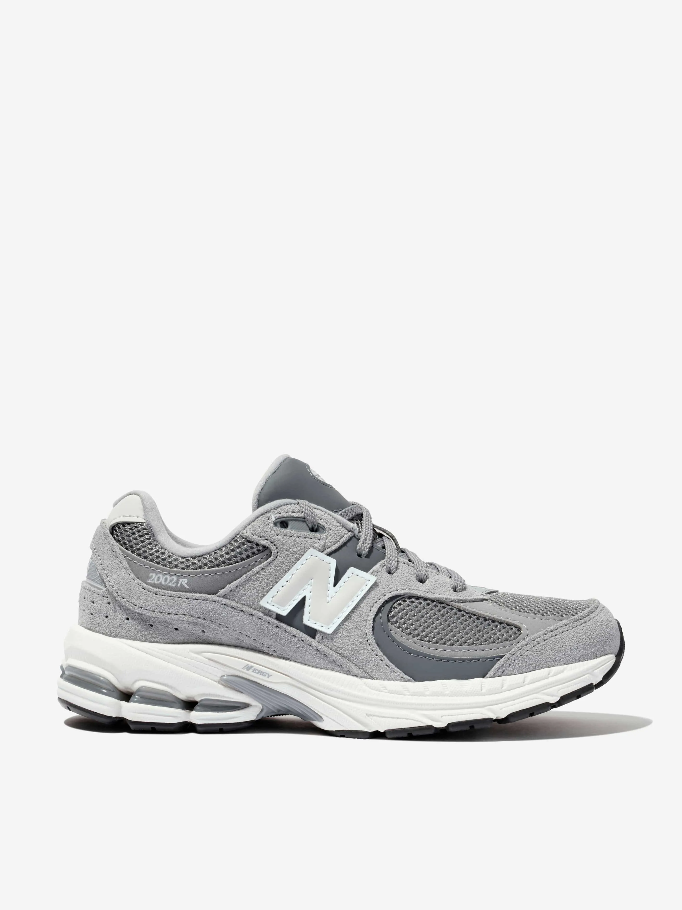 New Balance Enfants 2002 Chaussures de Sport à Lacets avec Logo en Gris