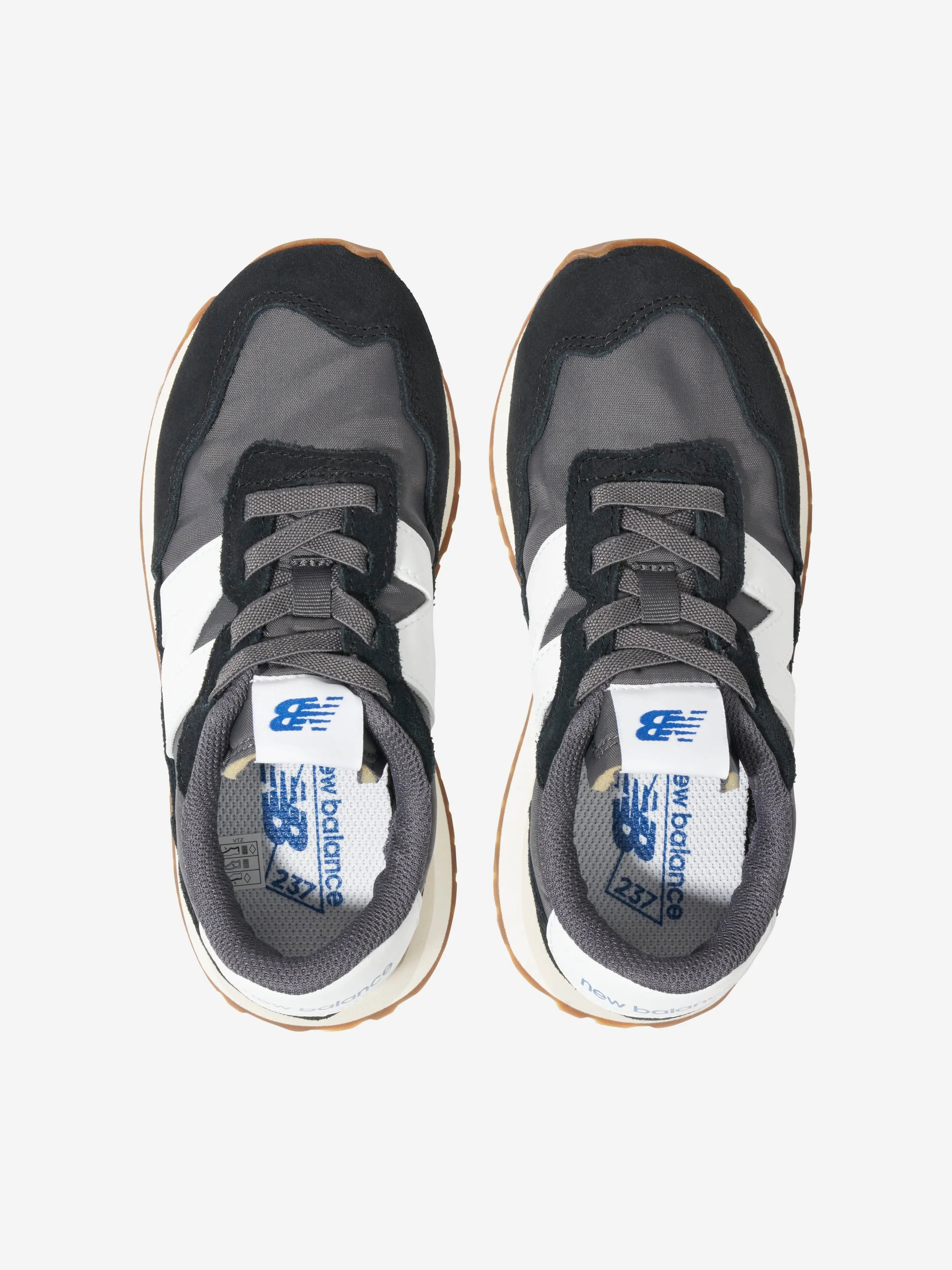 New Balance Kids 237 Chaussures de Sport à Lacets avec Logo en Noir