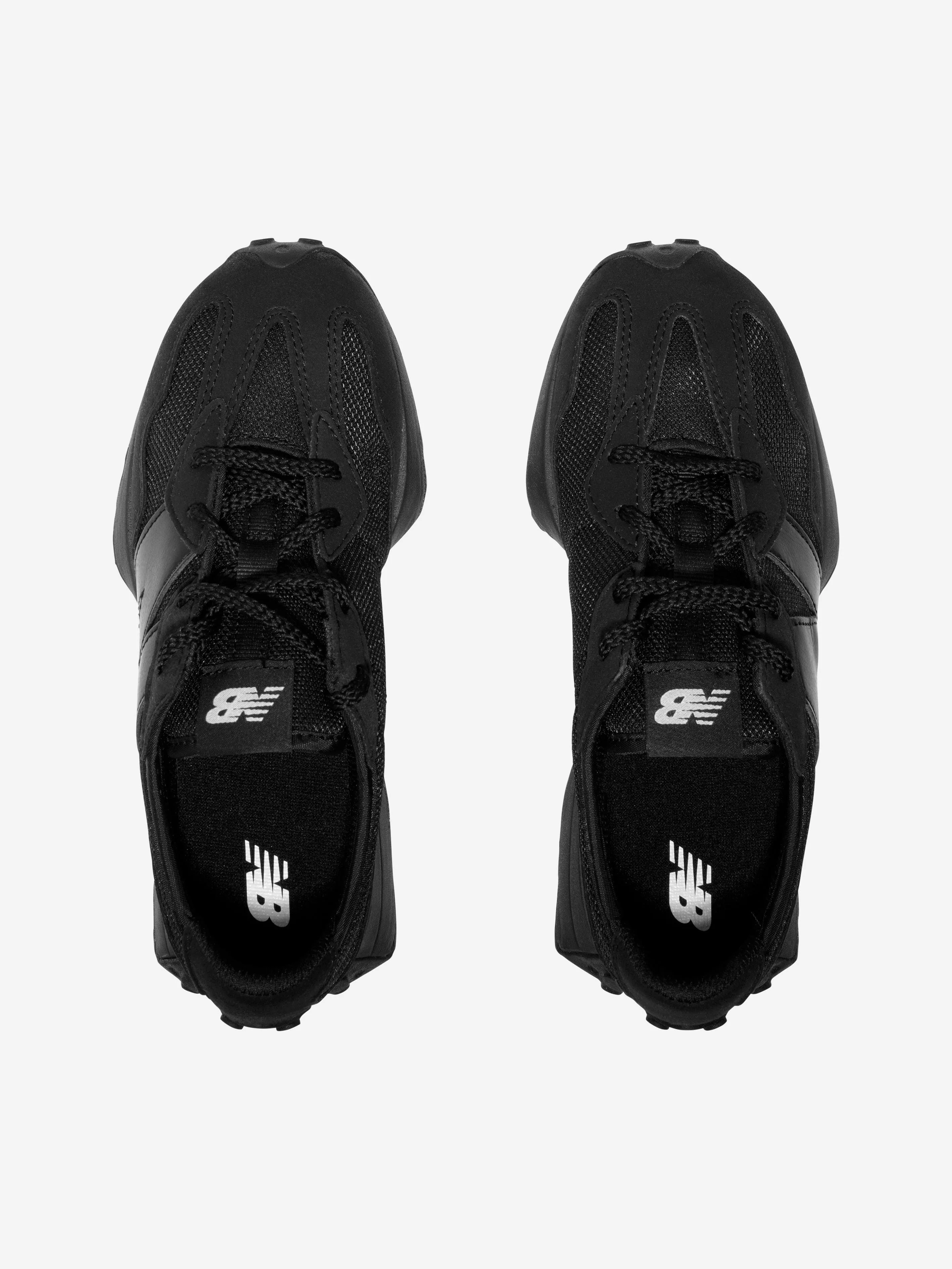 New Balance Kids 327 Chaussures de Sport à Lacets avec Logo en Noir