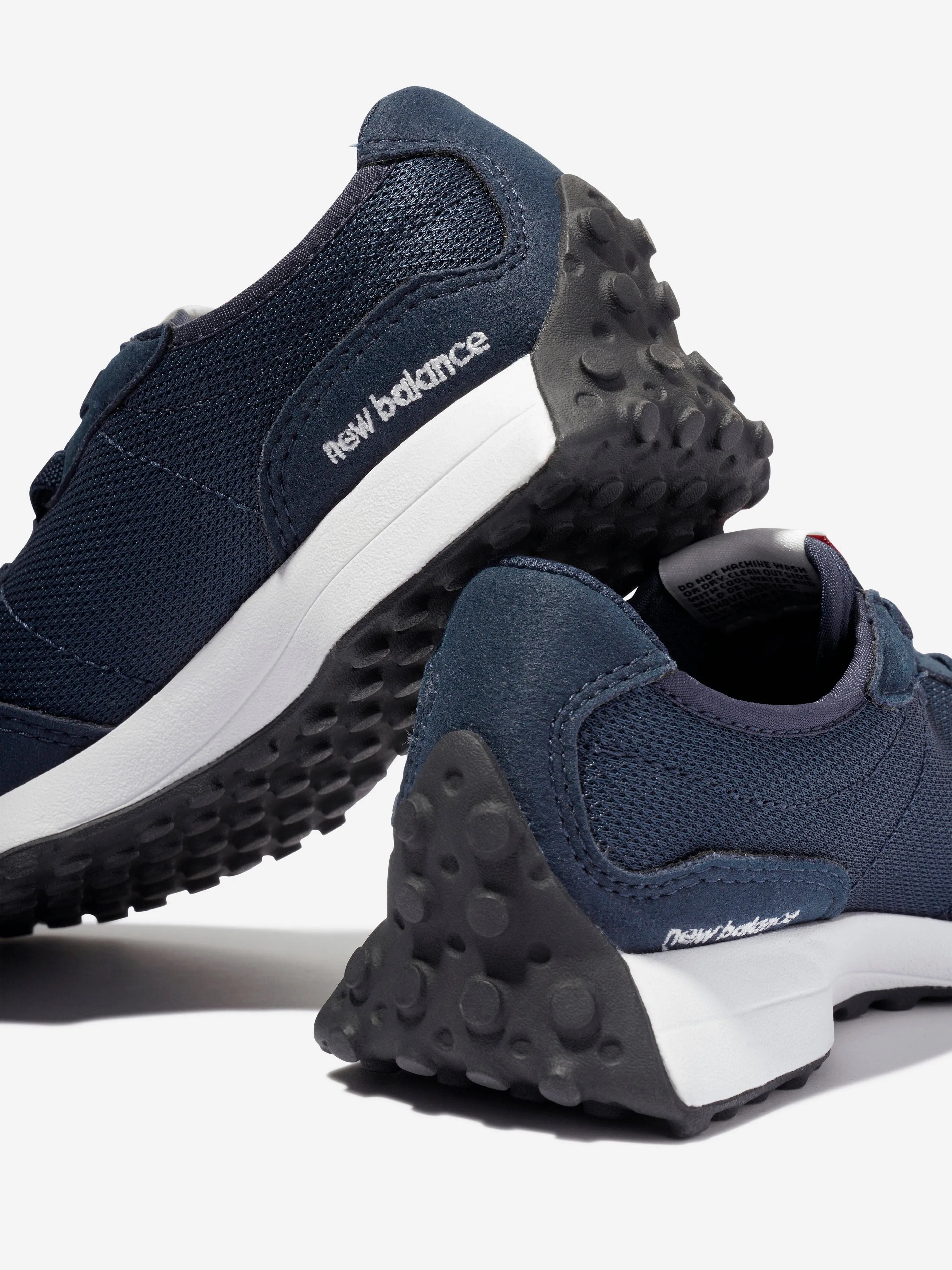 New Balance Kids 327 Chaussures de Sport à Lacets avec Logo en Bleu