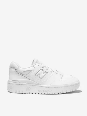 New Balance Kids 550 Chaussures de Sport à Lacets avec Logo en Blanc