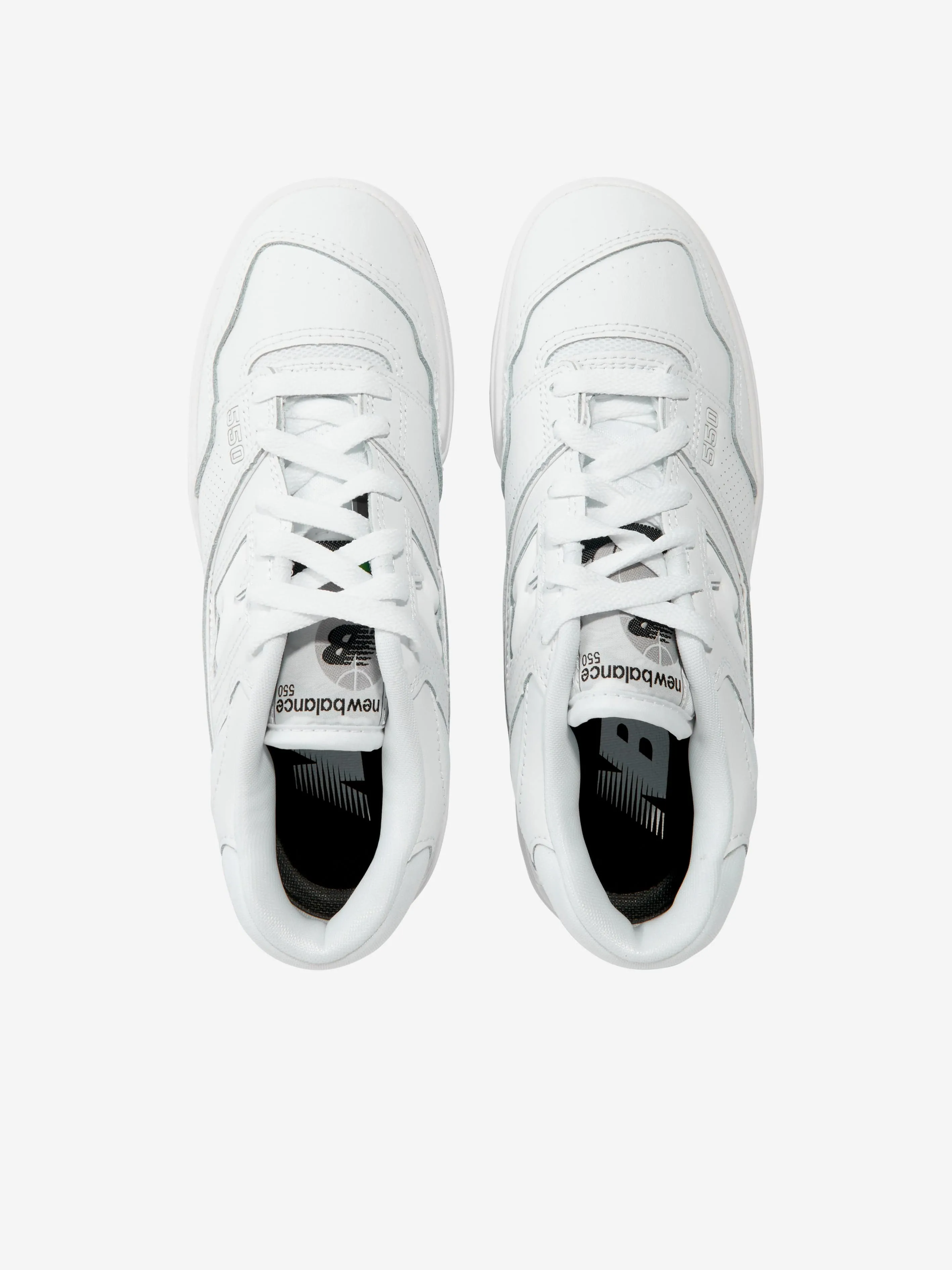 New Balance Kids 550 Baskets à logo en blanc