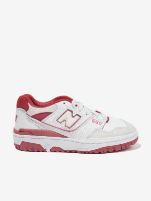 New Balance Kids 550 Baskets à logo en blanc