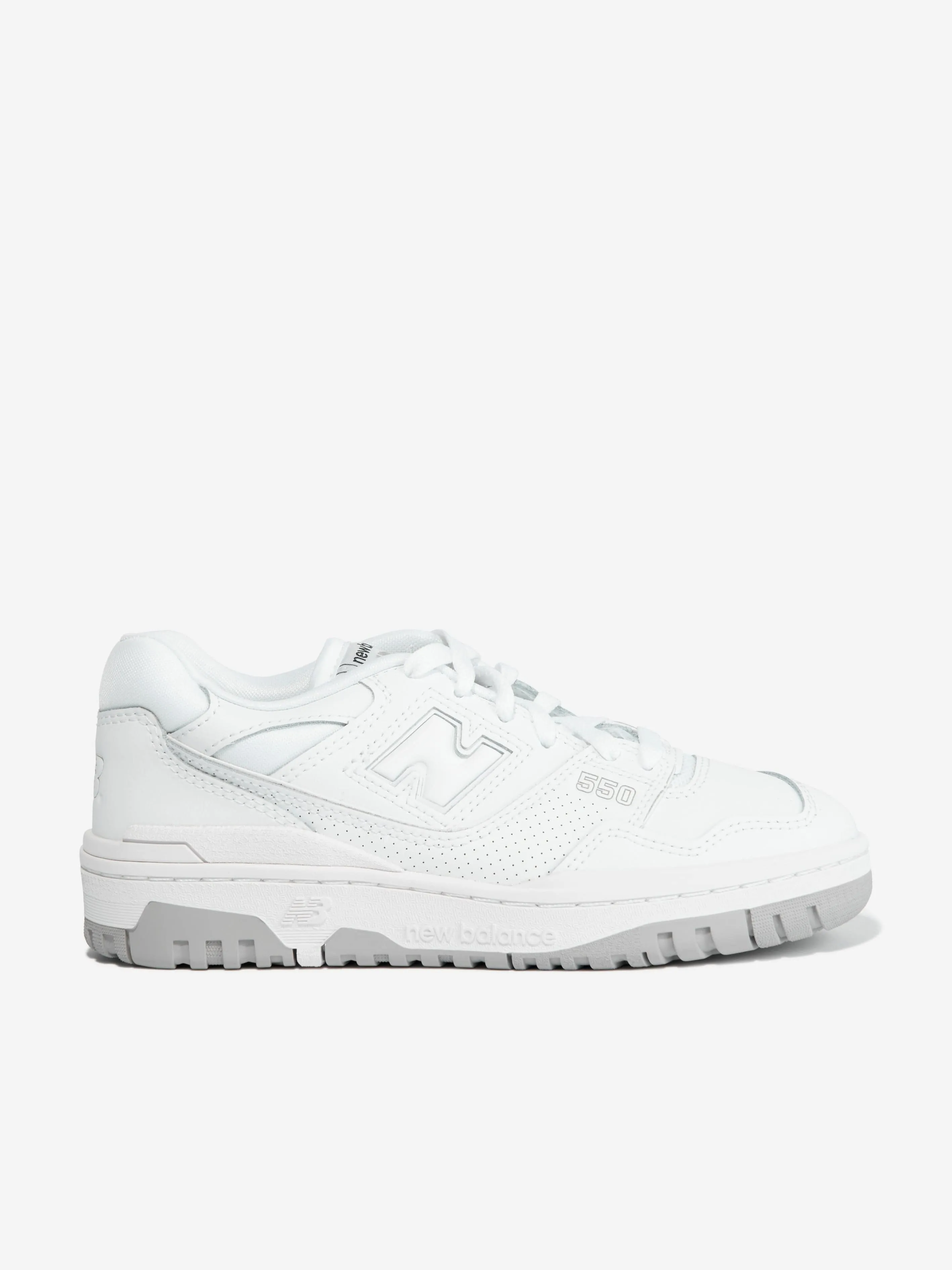 New Balance Kids 550 Baskets à logo en blanc