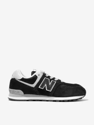 New Balance Enfants 574 Lacets avec Logo en Noir