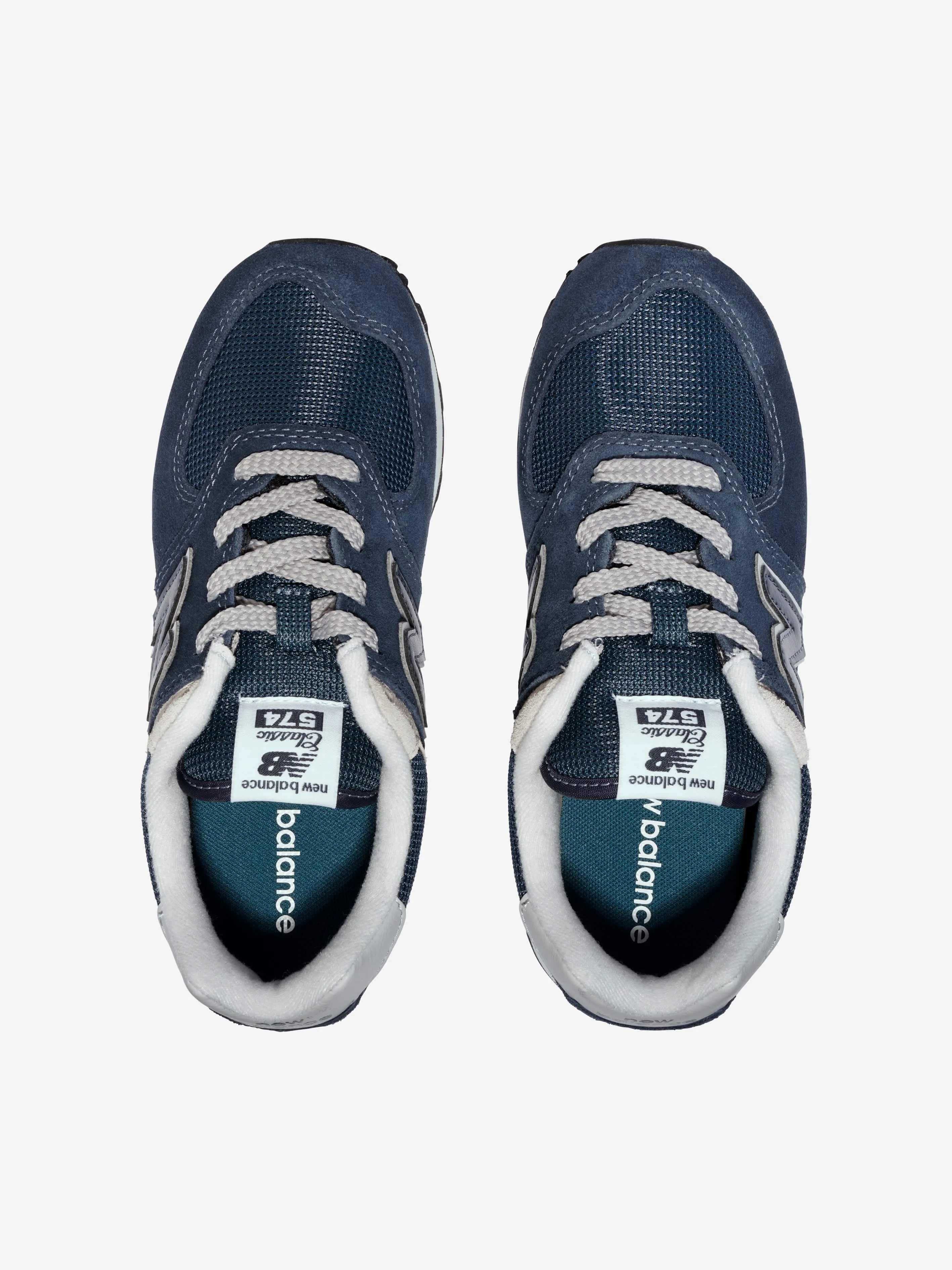 New Balance Enfants 574 Lacets Logo Chaussures de Sport en Marine