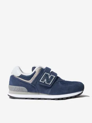 New Balance Enfants 574 Lacets avec Logo en Marine
