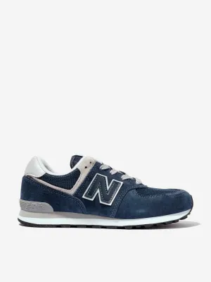 New Balance Enfants 574 Lacets Logo Chaussures de Sport en Marine