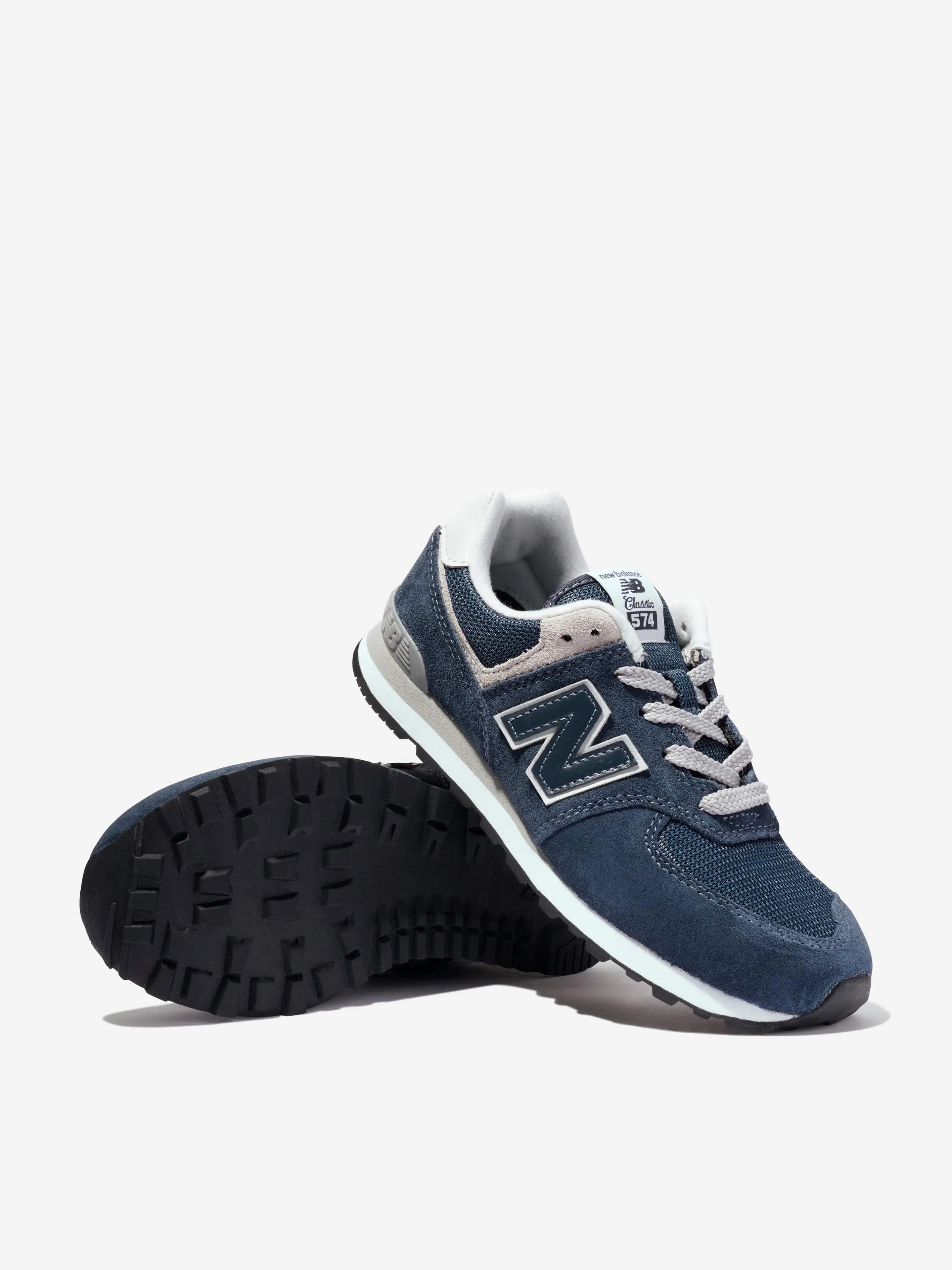 New Balance Enfants 574 Lacets Logo Chaussures de Sport en Marine