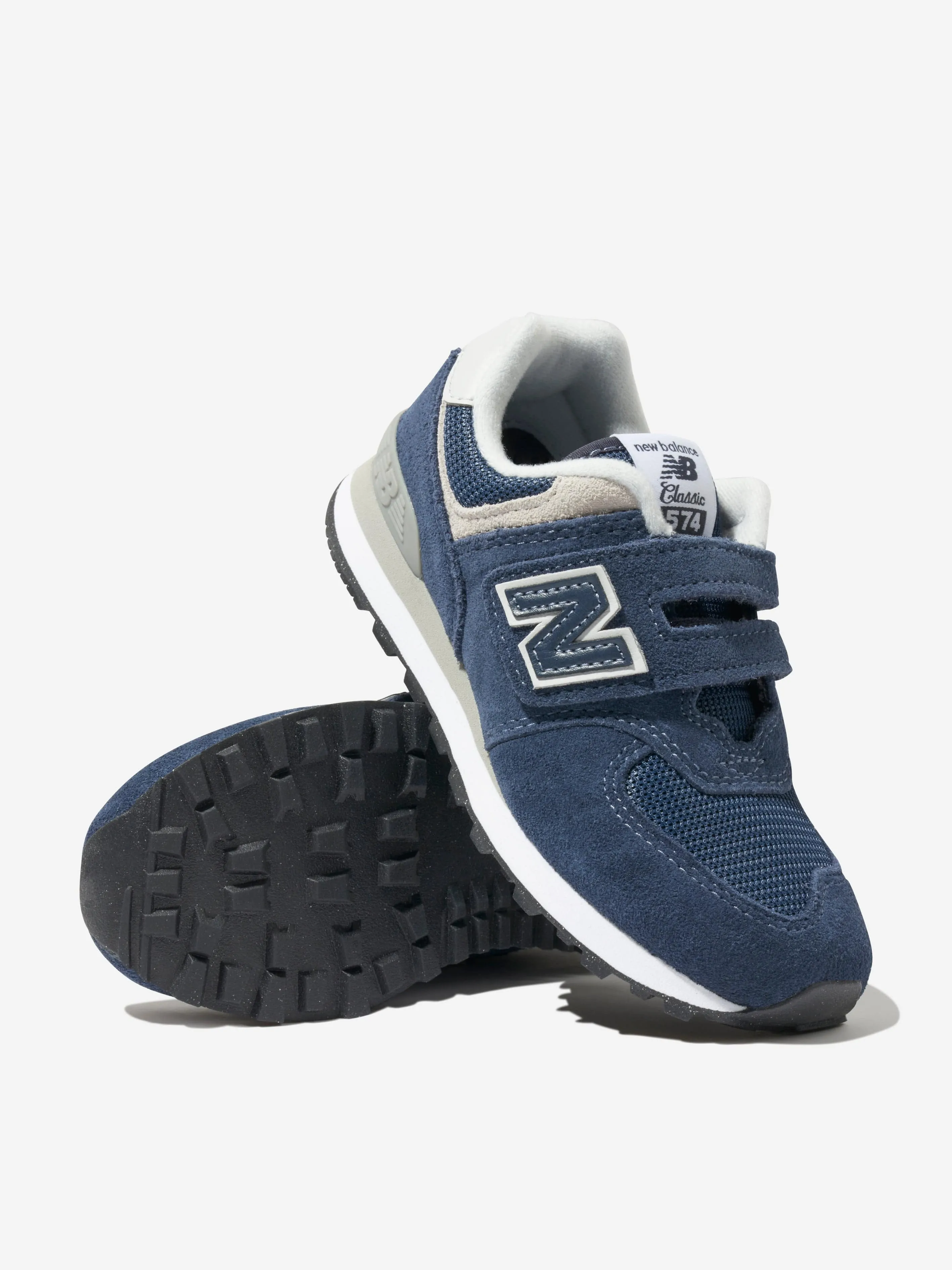 New Balance Enfants 574 Lacets avec Logo en Marine