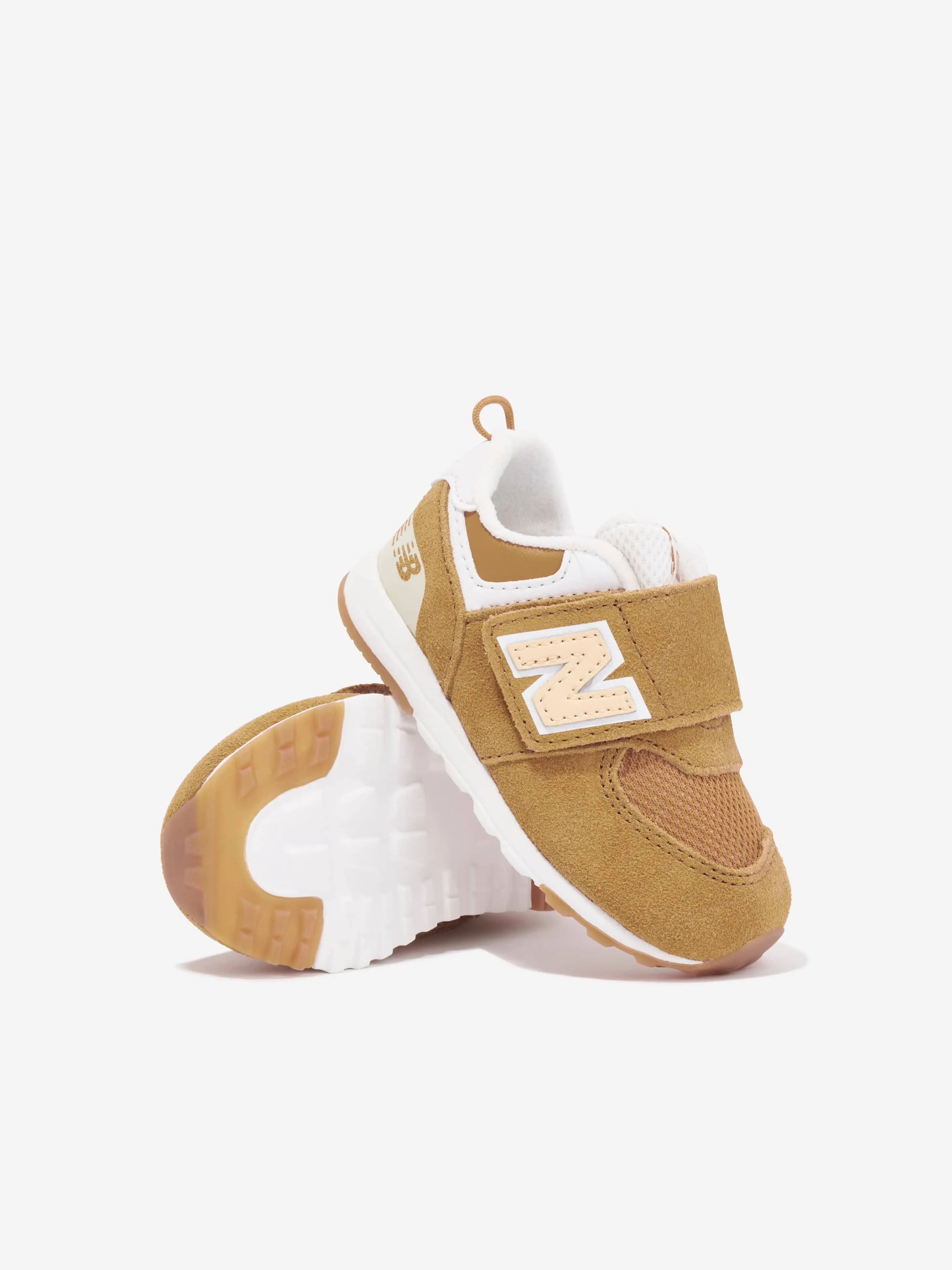 New Balance Enfants 574 Chaussures de Sport avec Logo en Beige