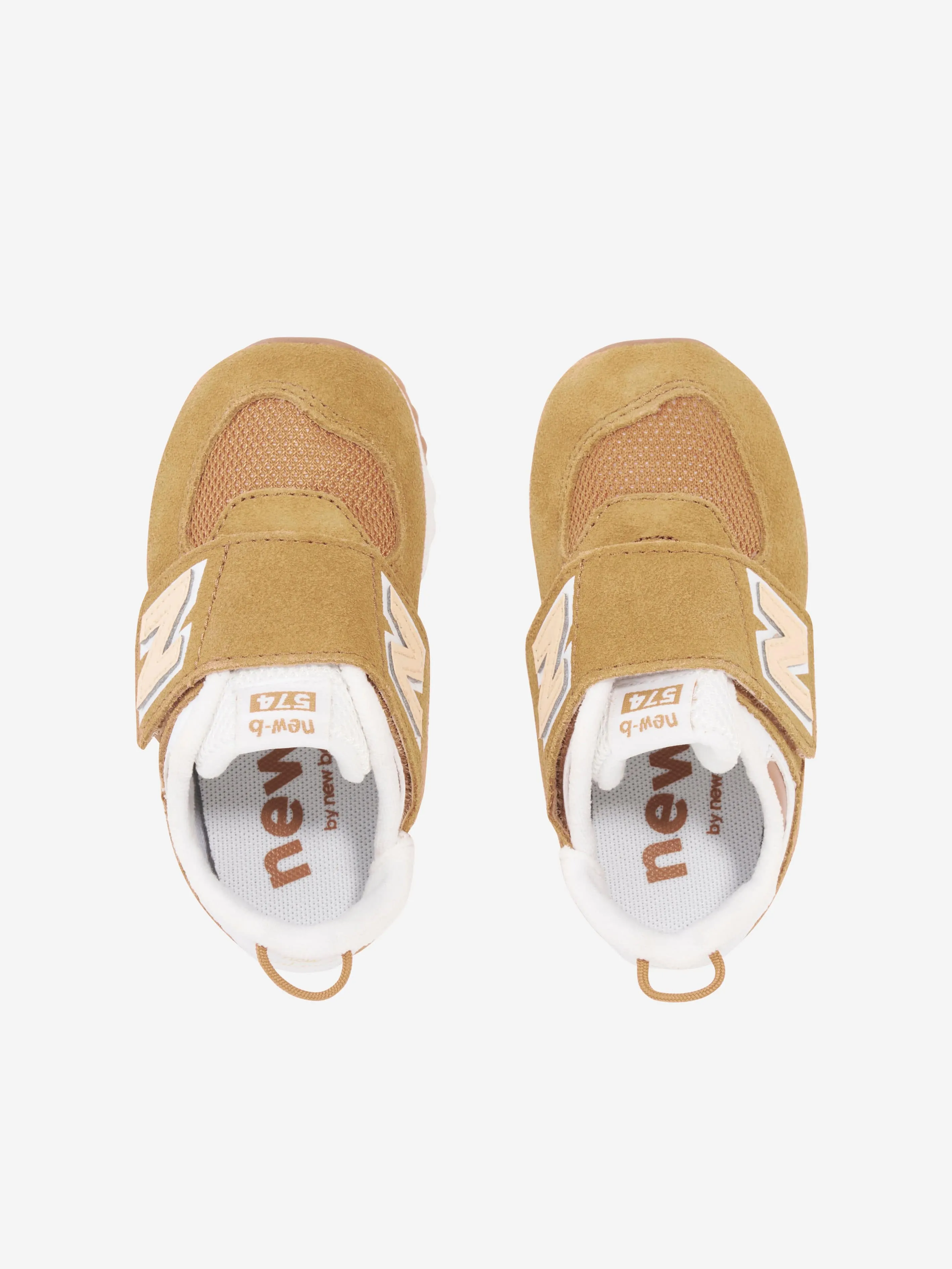 New Balance Enfants 574 Chaussures de Sport avec Logo en Beige