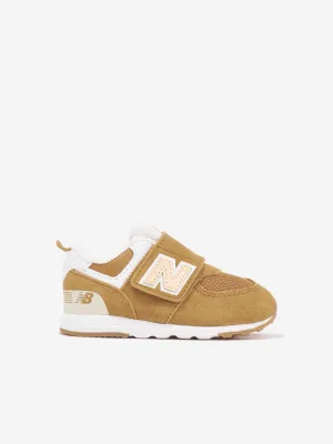 New Balance Enfants 574 Chaussures de Sport avec Logo en Beige