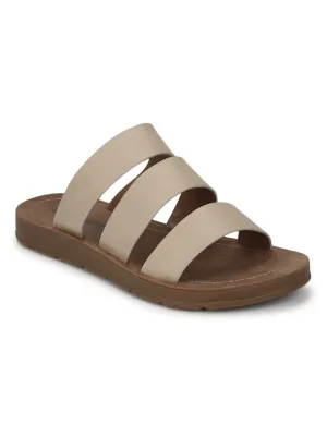 Nuances de nu PU à brides ballerines
