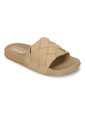 Sandales tressées PU nude
