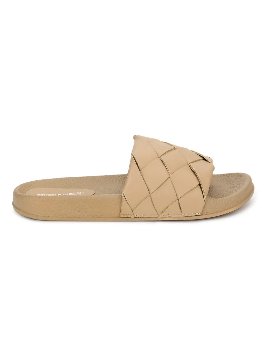 Sandales tressées PU nude