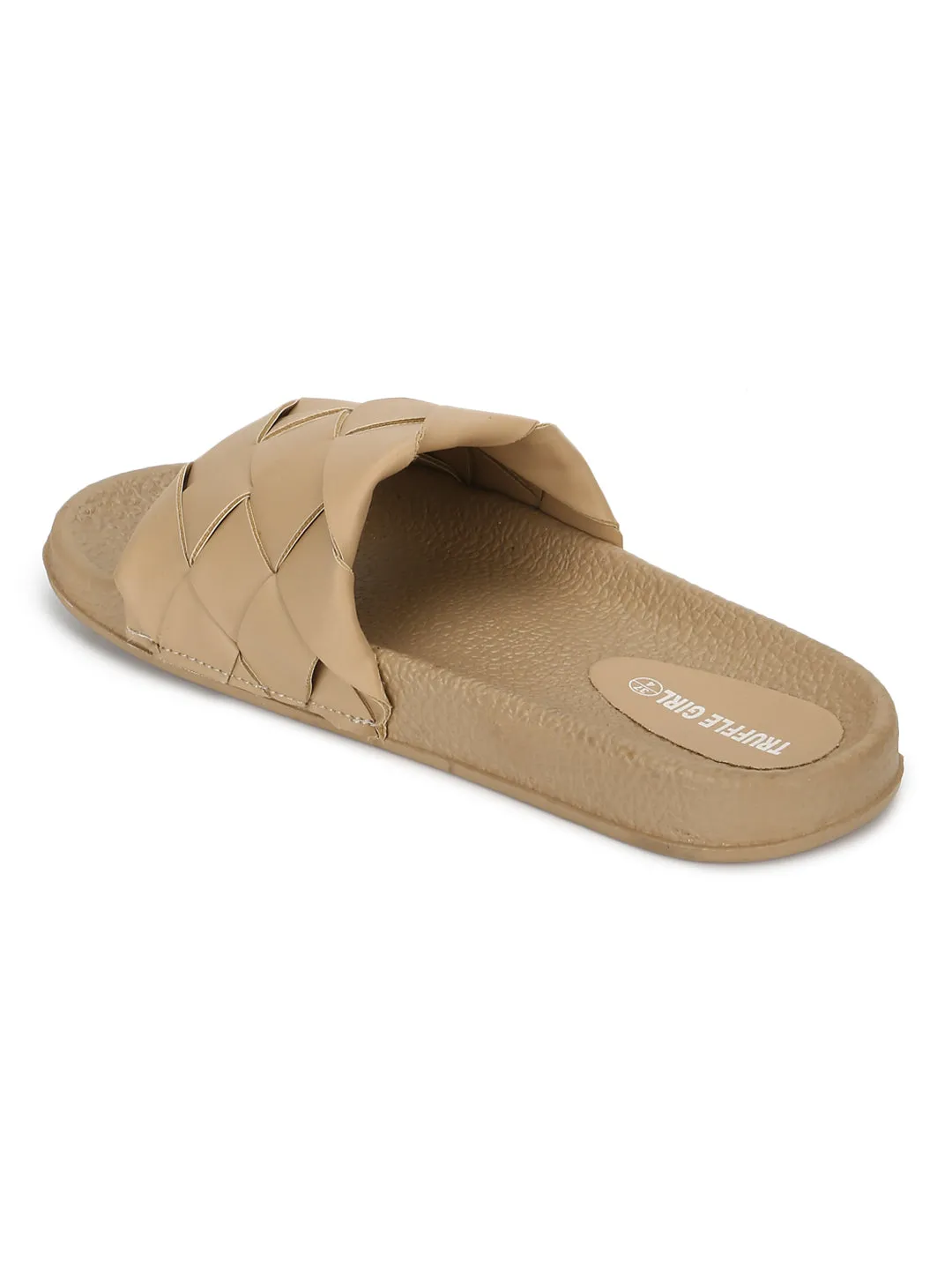 Sandales tressées PU nude