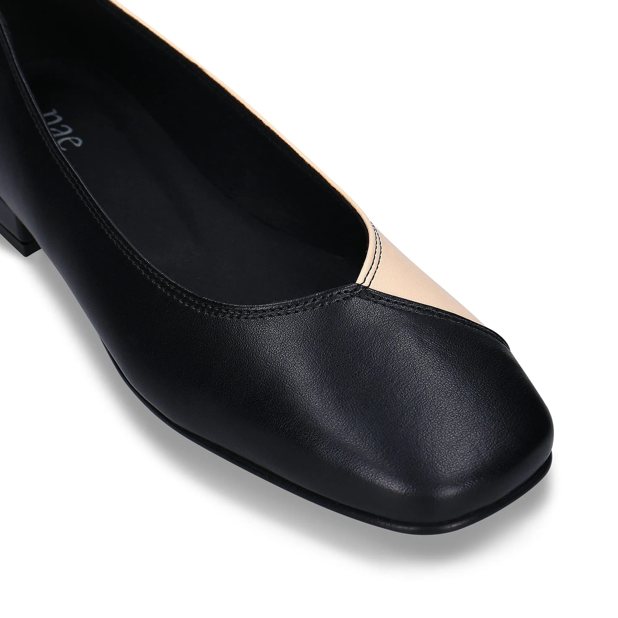 Pam Women's Ballerines Véganes en Cuir de Pomme | Noir & Beige