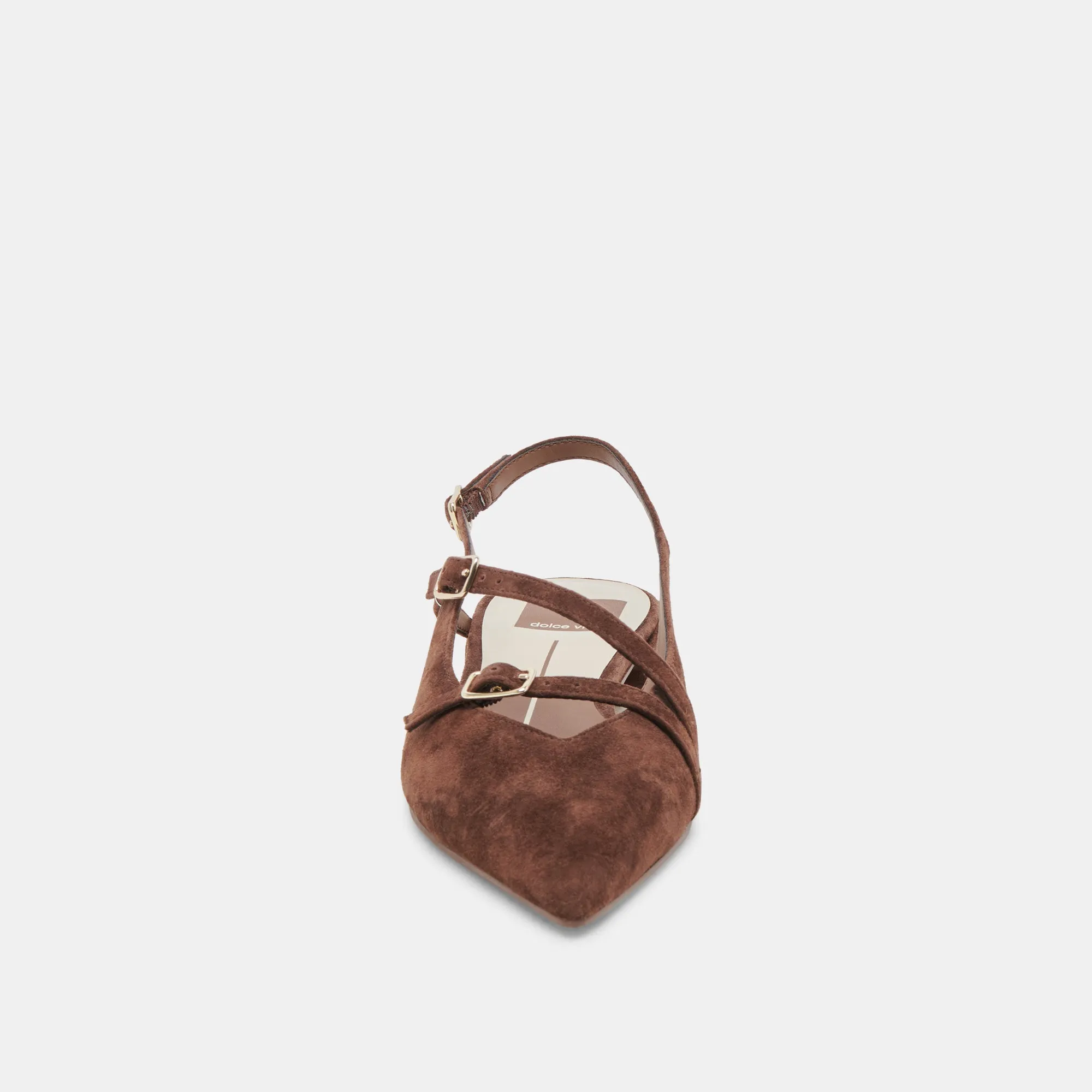 PAMLA FLATS DK CUIR SUÉDÉ BRUN