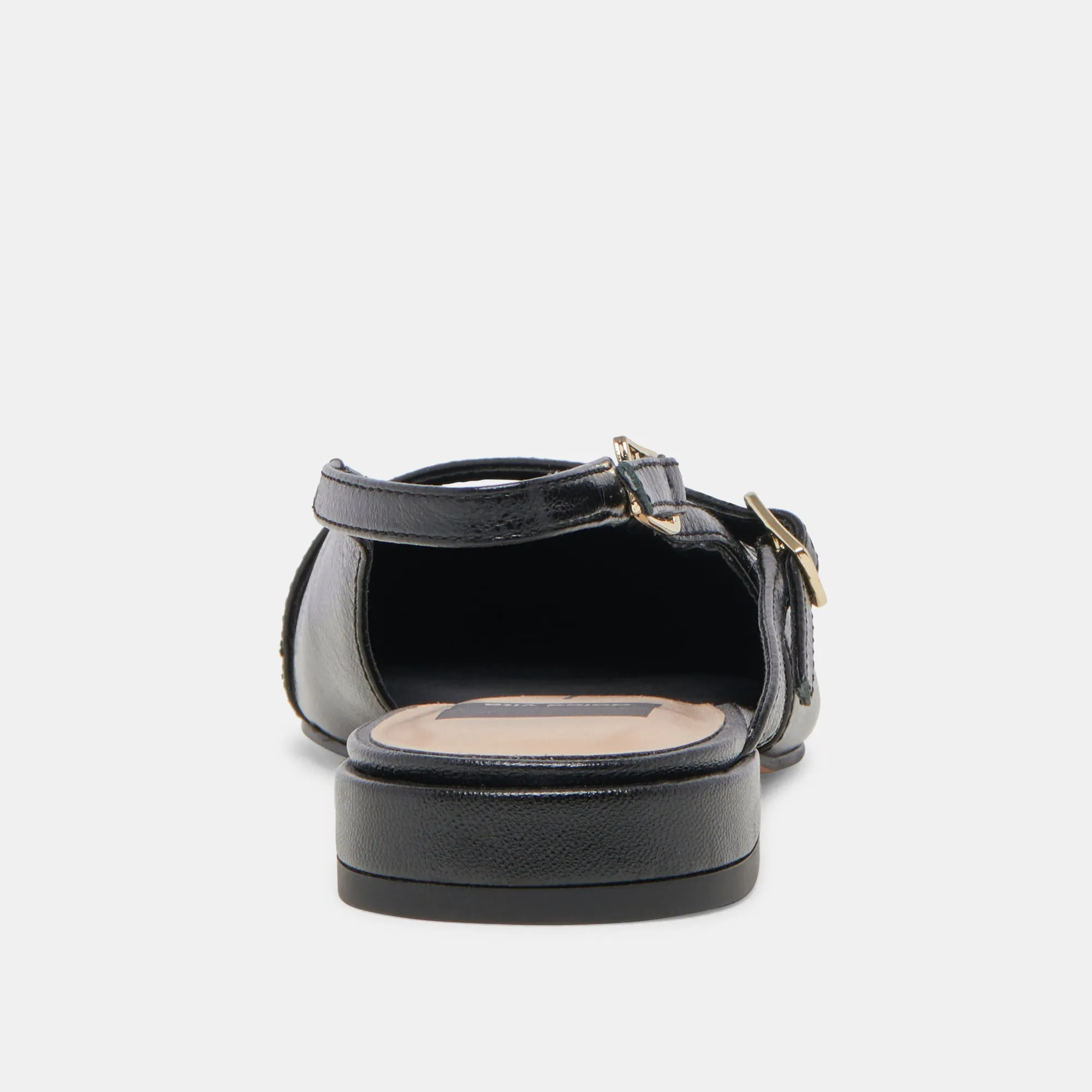 PAMLA WIDE FLATS NOIR VERNIS FROISSÉ