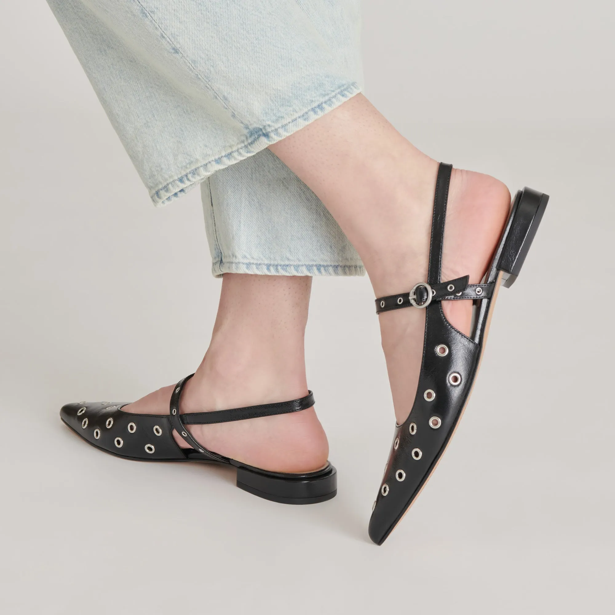 PENNEY STUD FLATS PATENTE EFFET FROISSE MINUIT