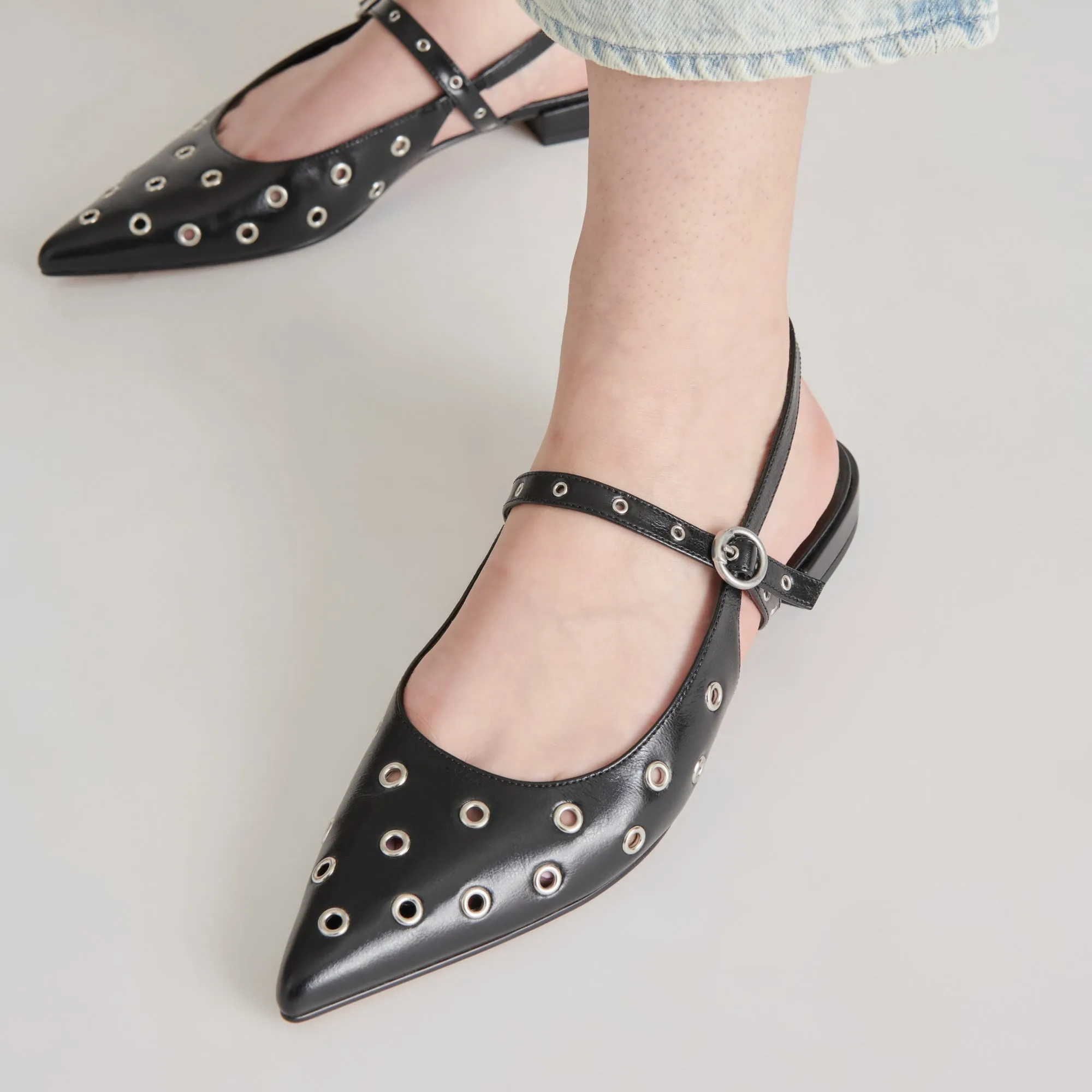 PENNEY STUD FLATS PATENTE EFFET FROISSE MINUIT