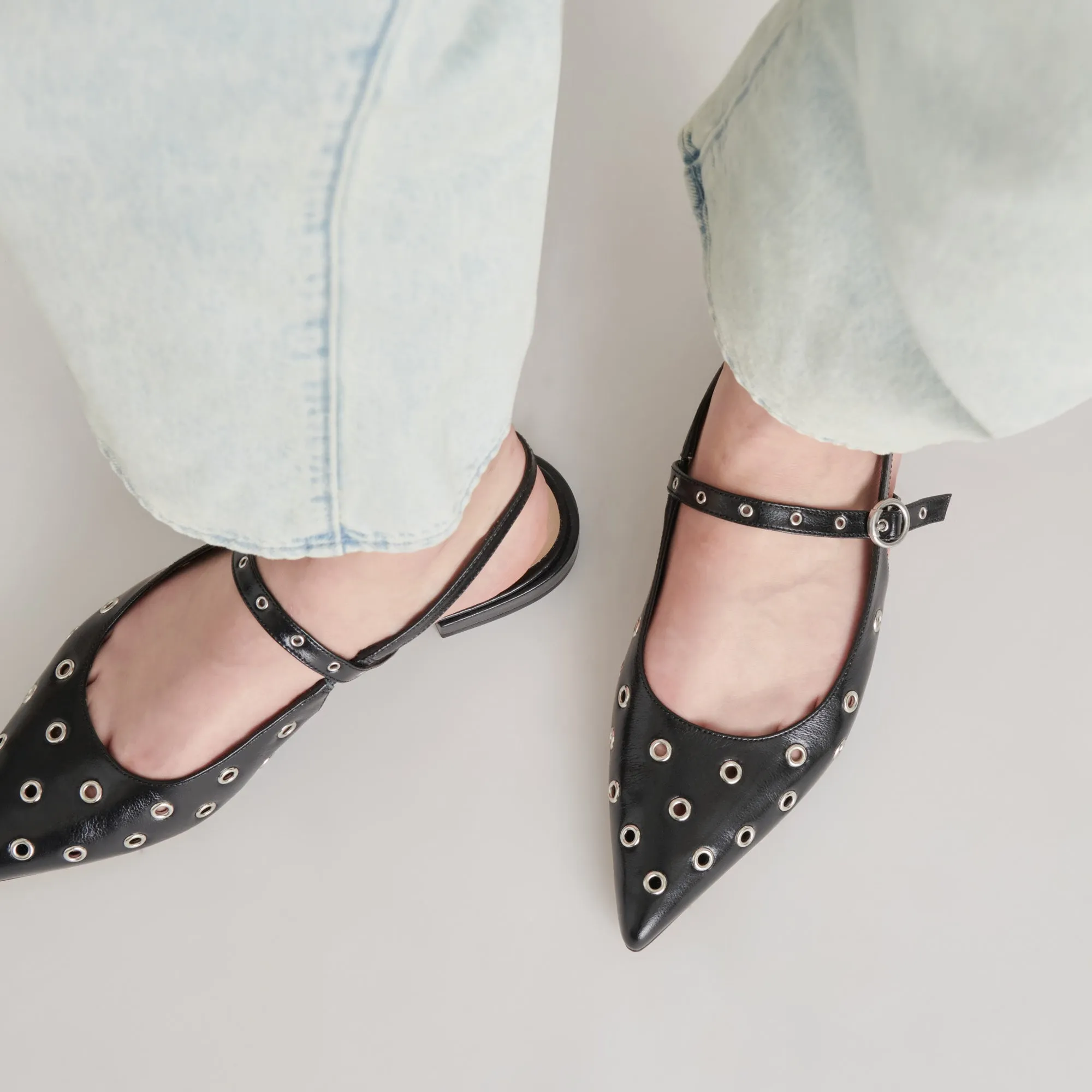 PENNEY STUD FLATS PATENTE EFFET FROISSE MINUIT