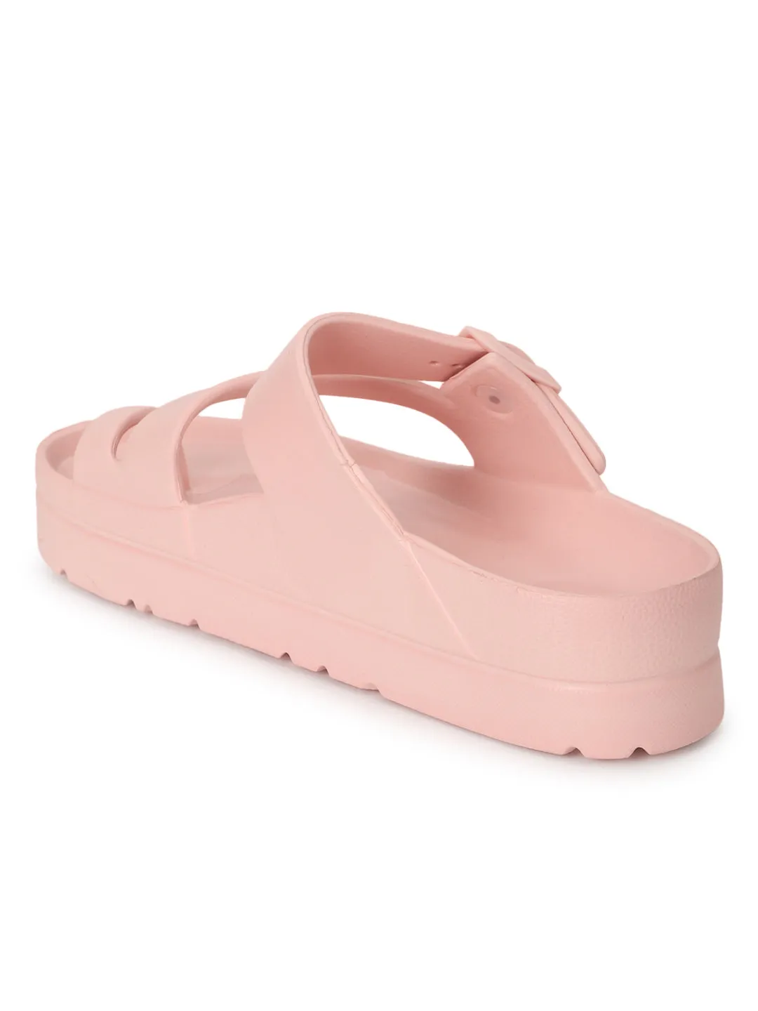 Escarpins en PU rose à enfiler (TC-RS3481-PNK)