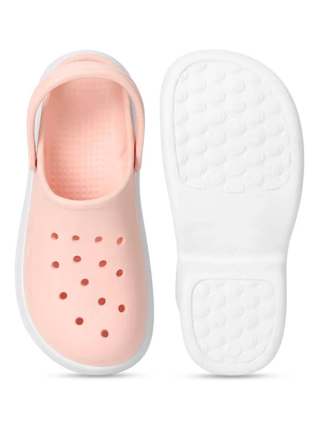 Mules en PU rose et blanc à enfiler (TC-RS3580-PNKWHT)