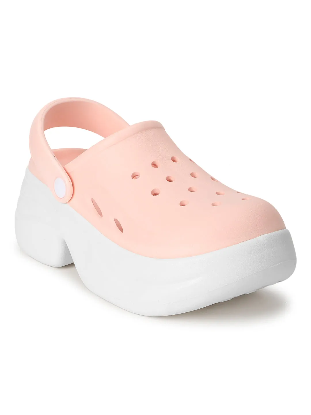 Mules en PU rose et blanc à enfiler (TC-RS3580-PNKWHT)