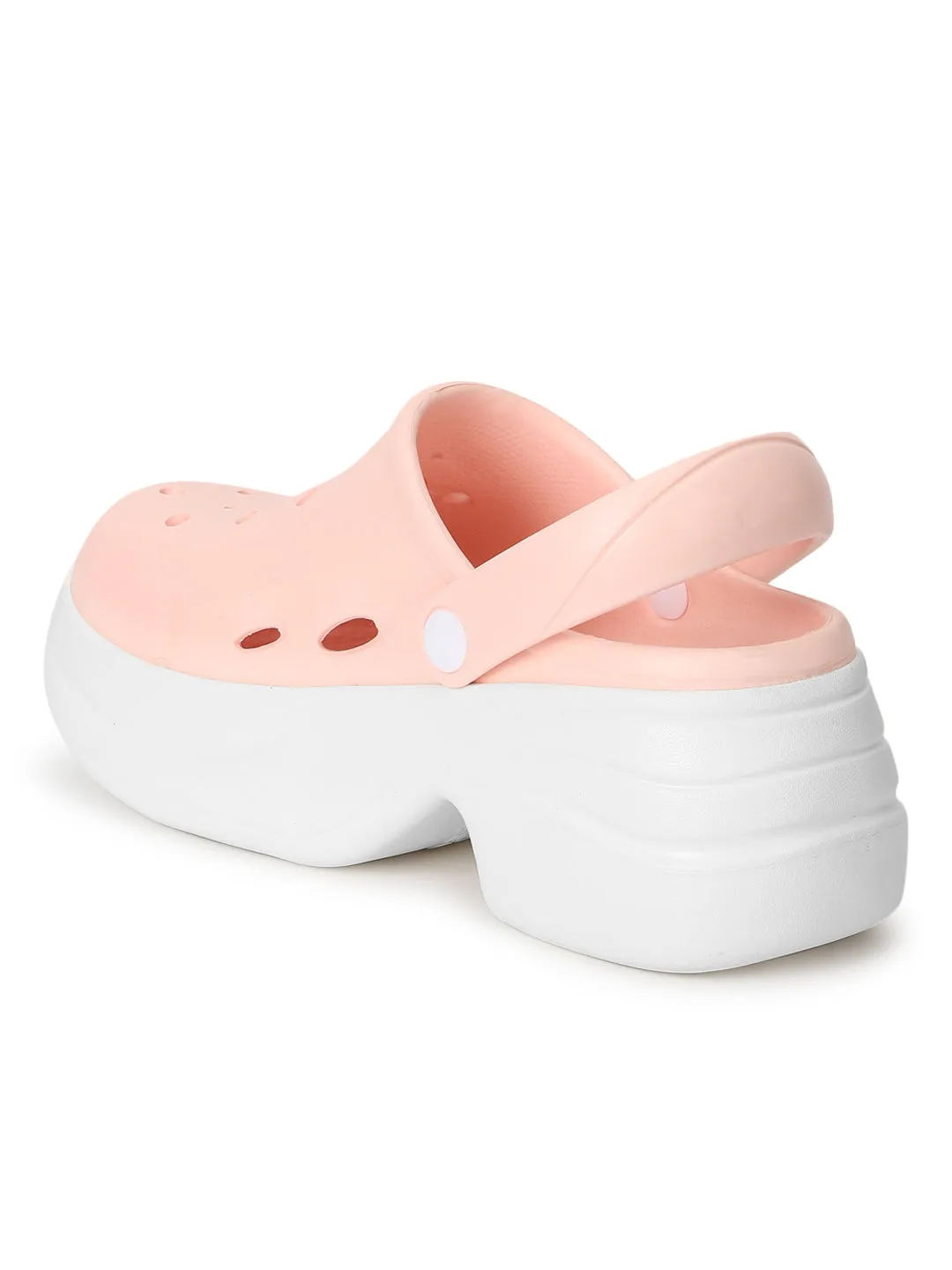 Mules en PU rose et blanc à enfiler (TC-RS3580-PNKWHT)