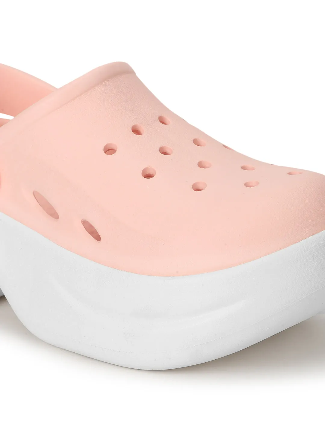 Mules en PU rose et blanc à enfiler (TC-RS3580-PNKWHT)