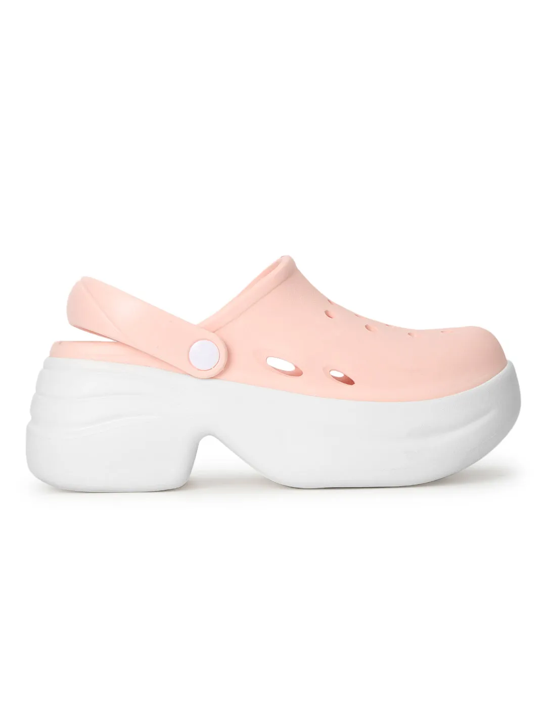 Mules en PU rose et blanc à enfiler (TC-RS3580-PNKWHT)
