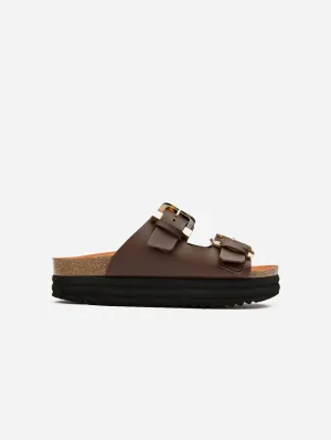 Sandales Plum pour femme à semelle végane | Écaille de tortue marron