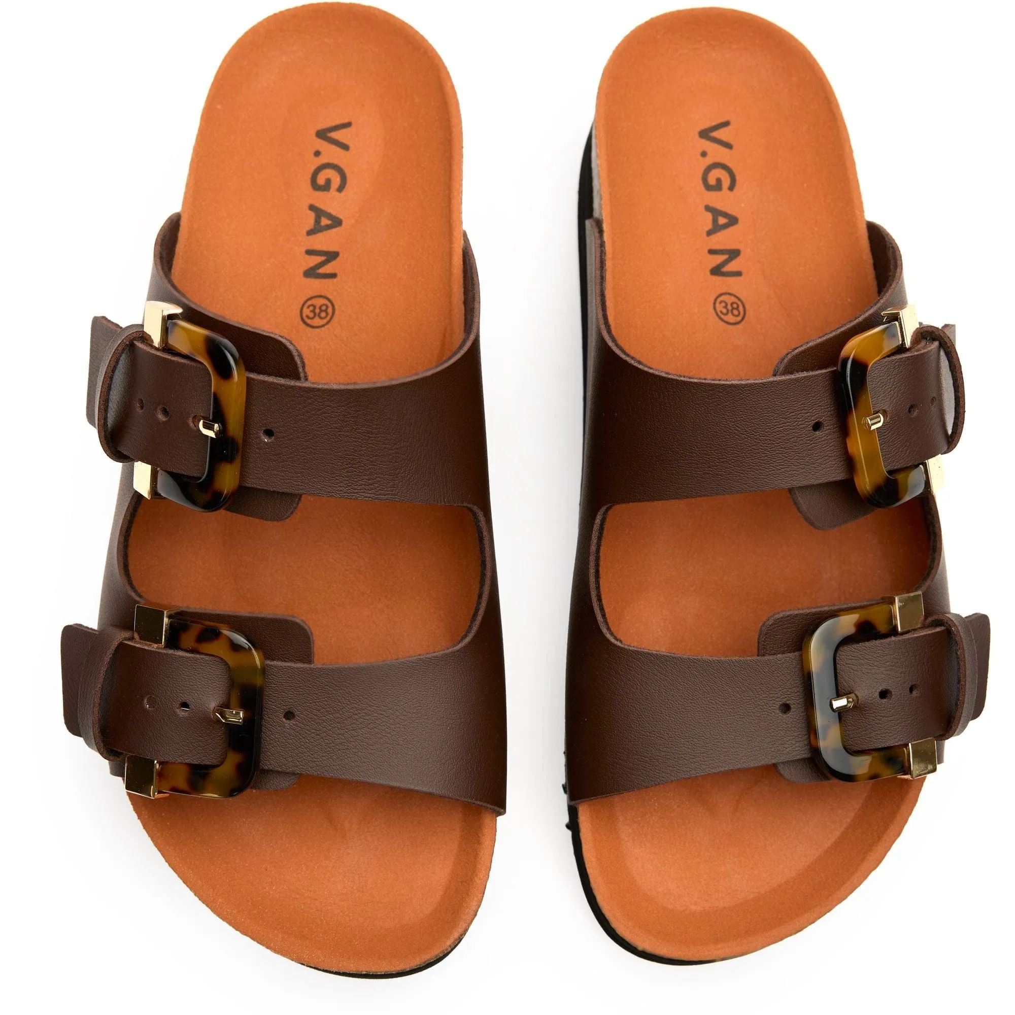 Sandales Plum pour femme à semelle végane | Écaille de tortue marron