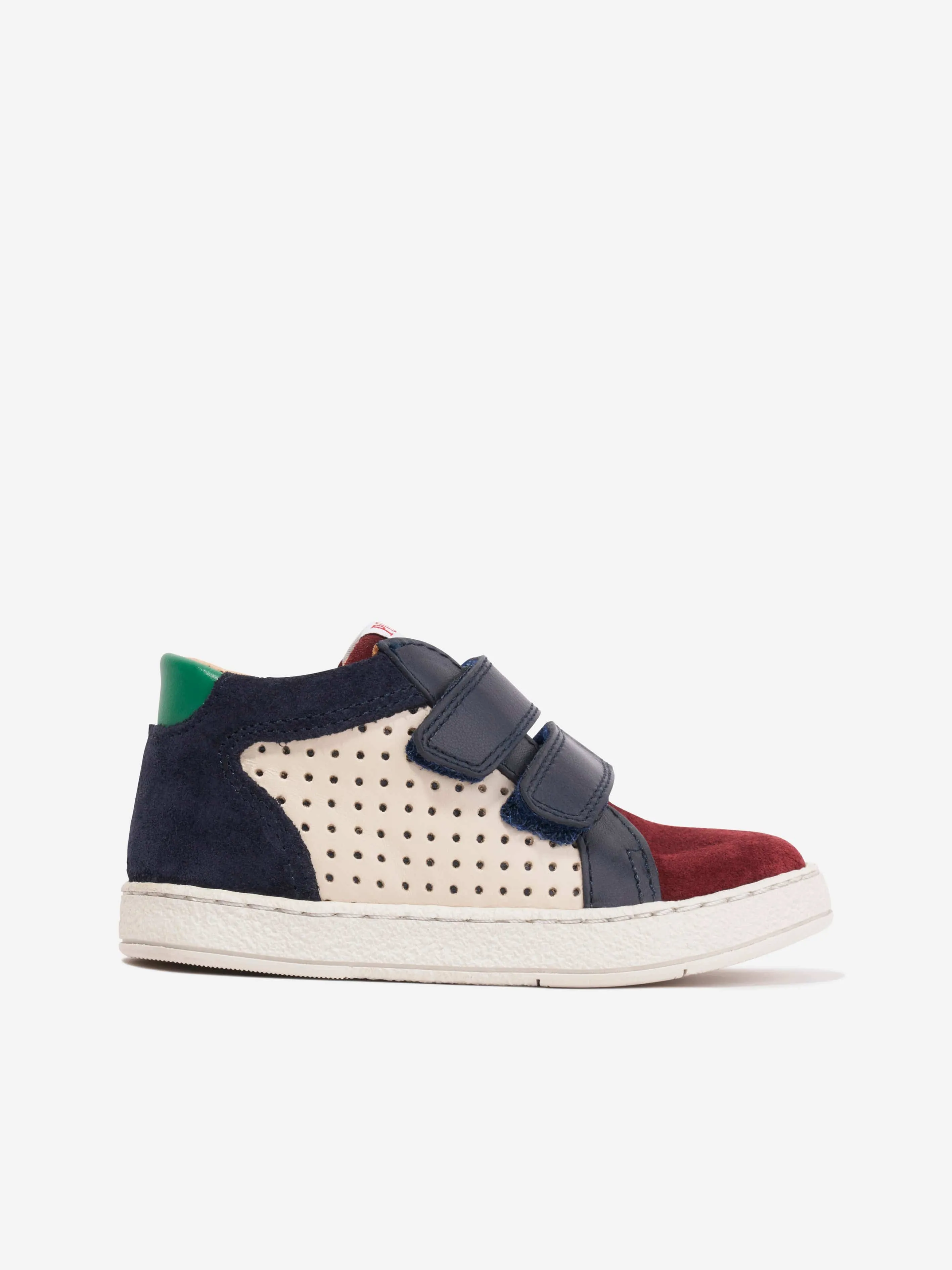 Chaussures Basses en Cuir Souple Pom D'Api pour Garçons en Bleu Marine