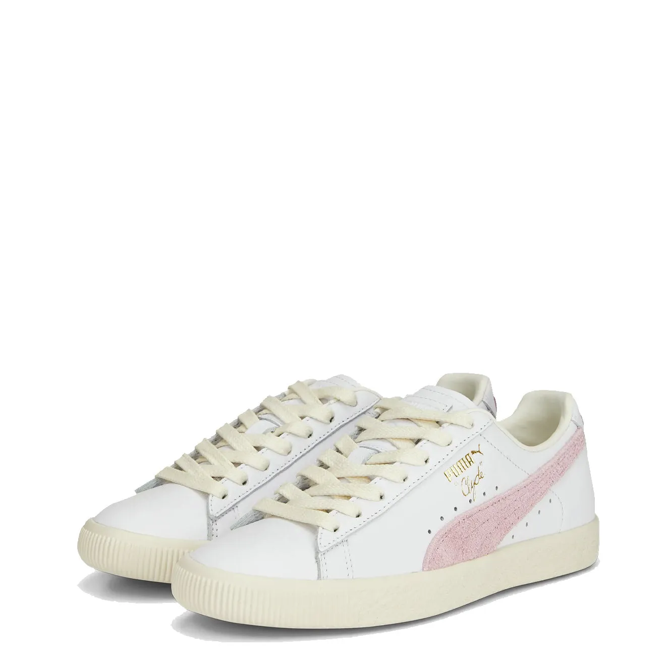Puma Clyde Base Trainer Blanc Puma / Rose Perlé / Or Puma Team