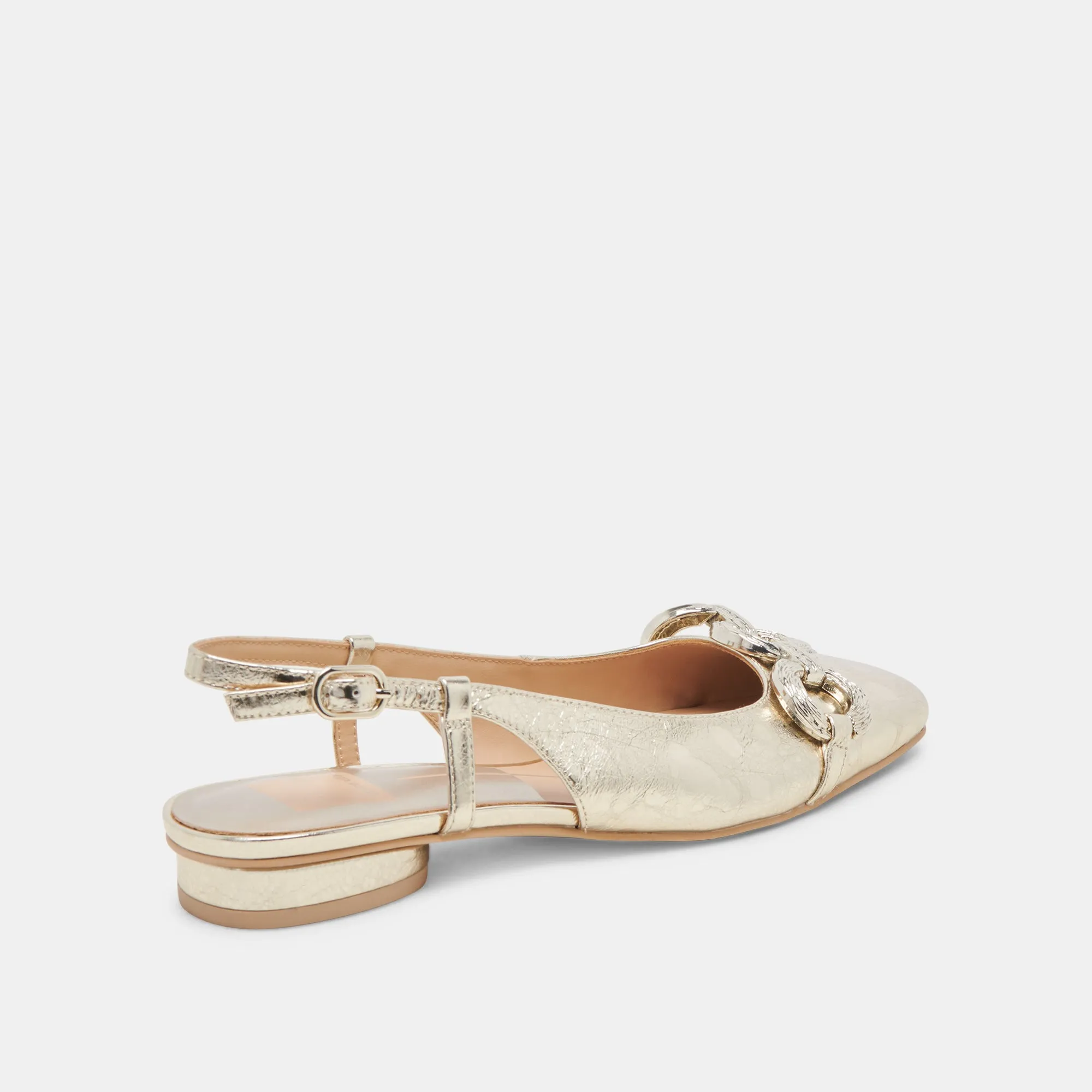 RAMANO FLATS CUIR PLATINE VIEILLI